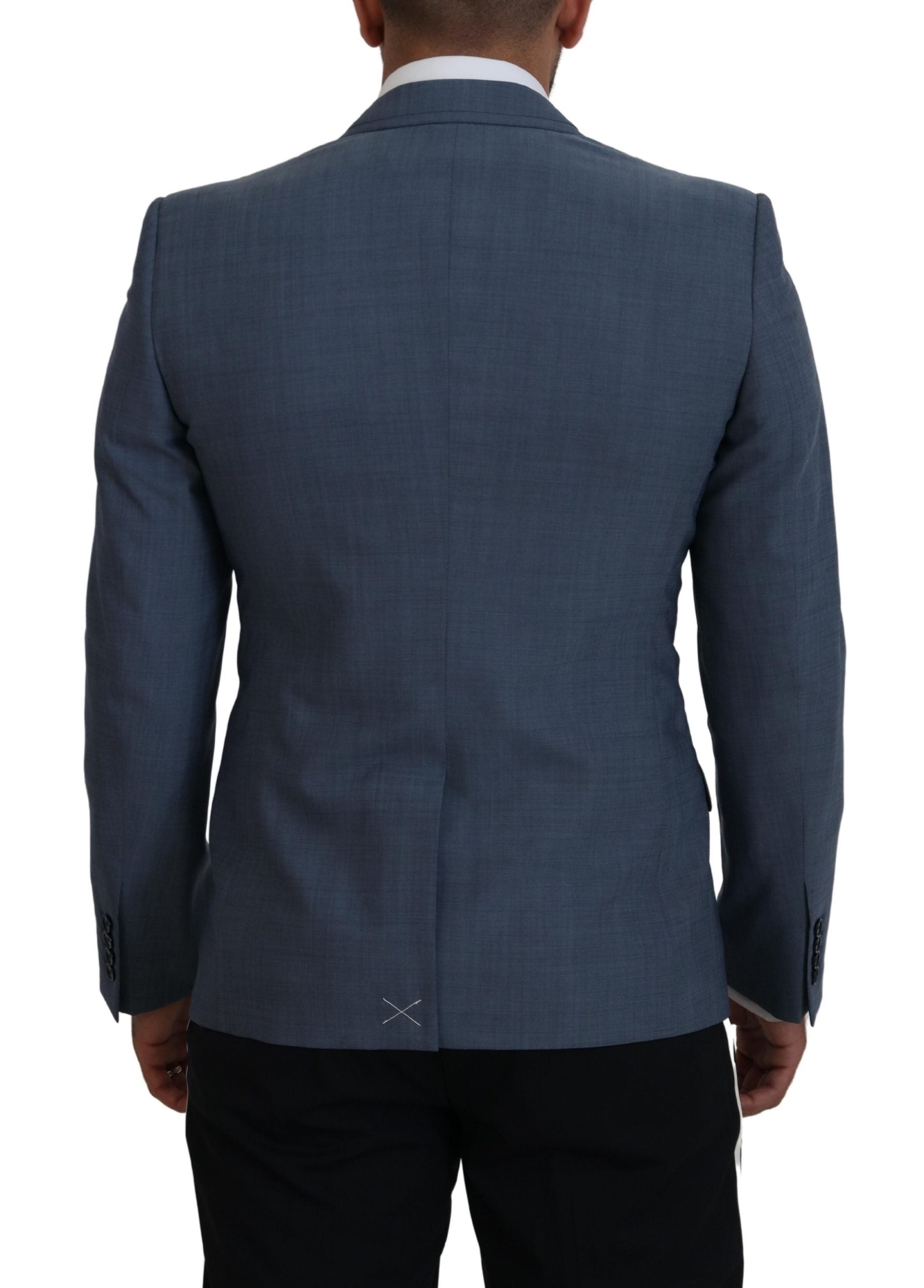Dolce & Gabbana Blue Wool Stretch Slim Fit Jacket Men's Blazer