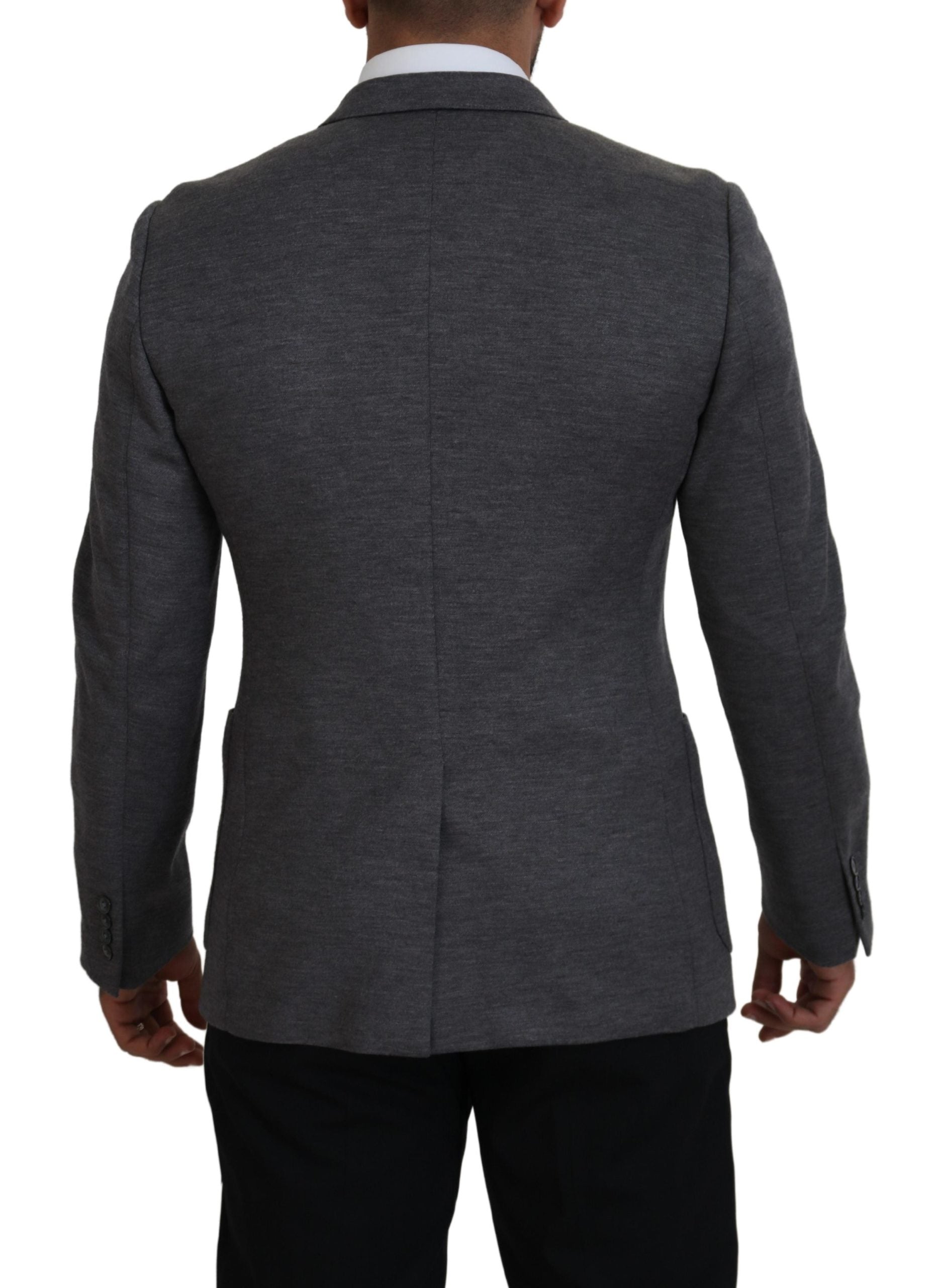 Dolce & Gabbana Gray Wool Stretch Slim Fit Jacket Men's Blazer