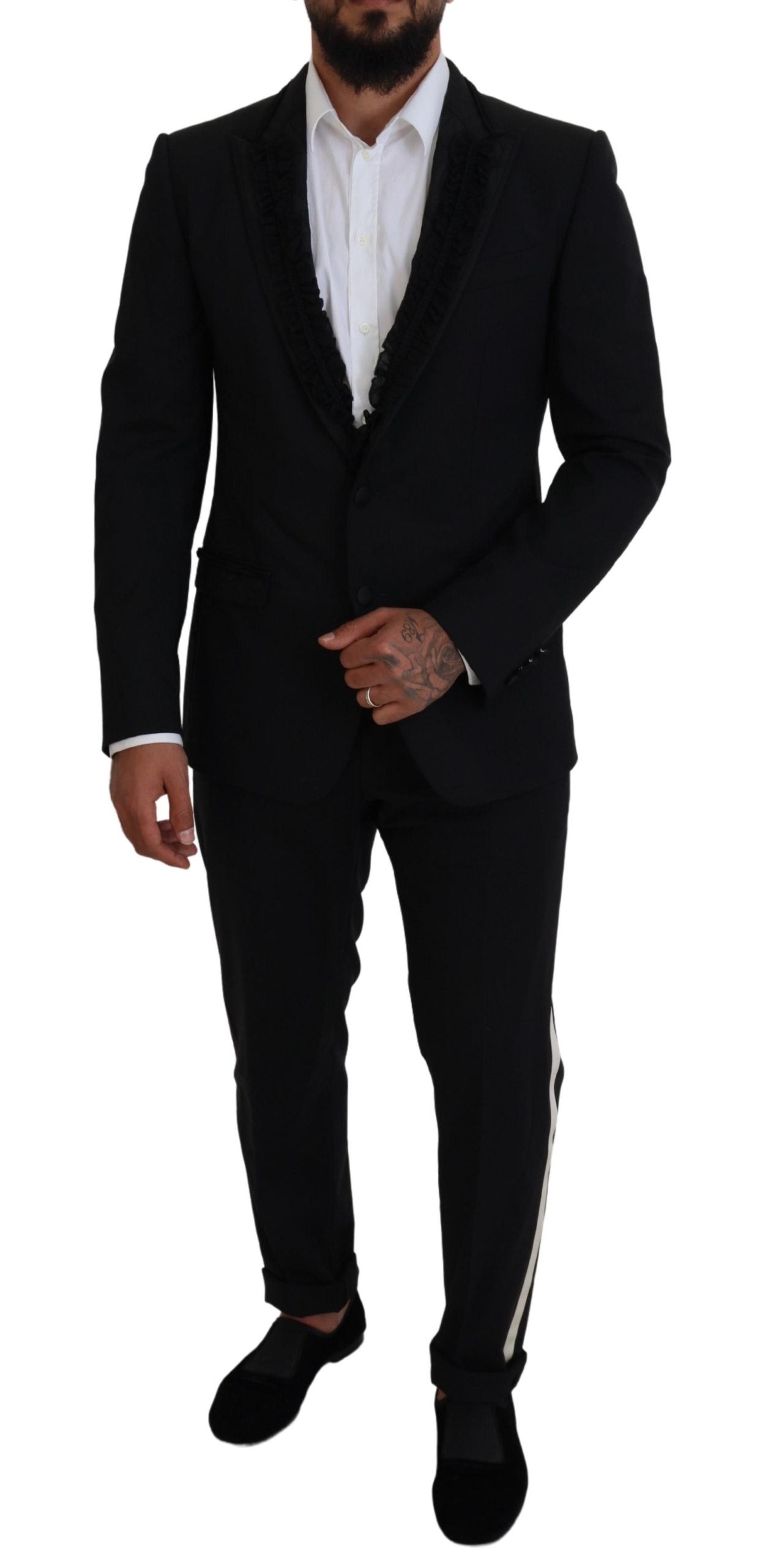 Dolce & Gabbana Black MARTINI Slim Fit Jacket Men's Blazer