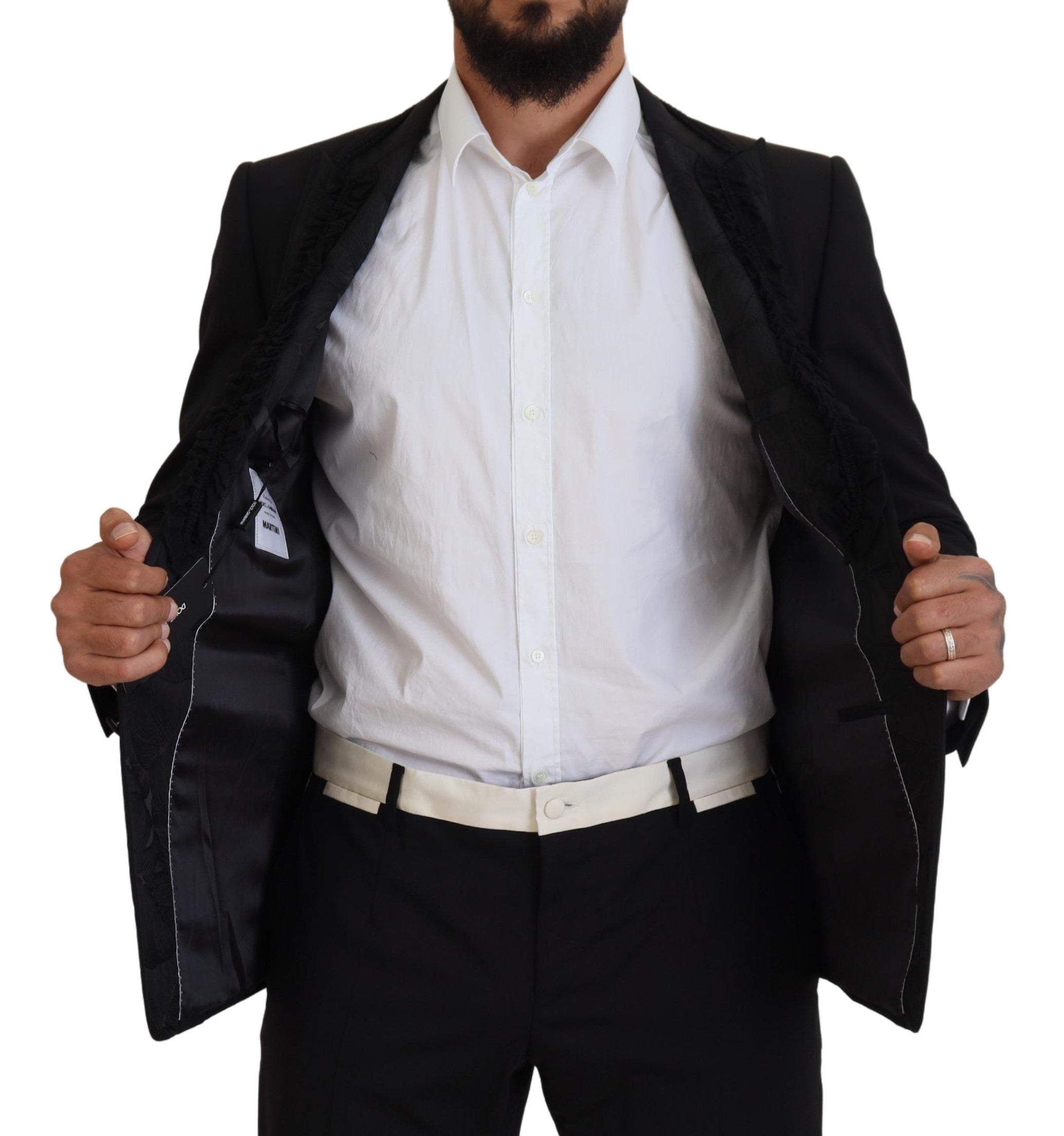 Dolce & Gabbana Black MARTINI Slim Fit Jacket Men's Blazer