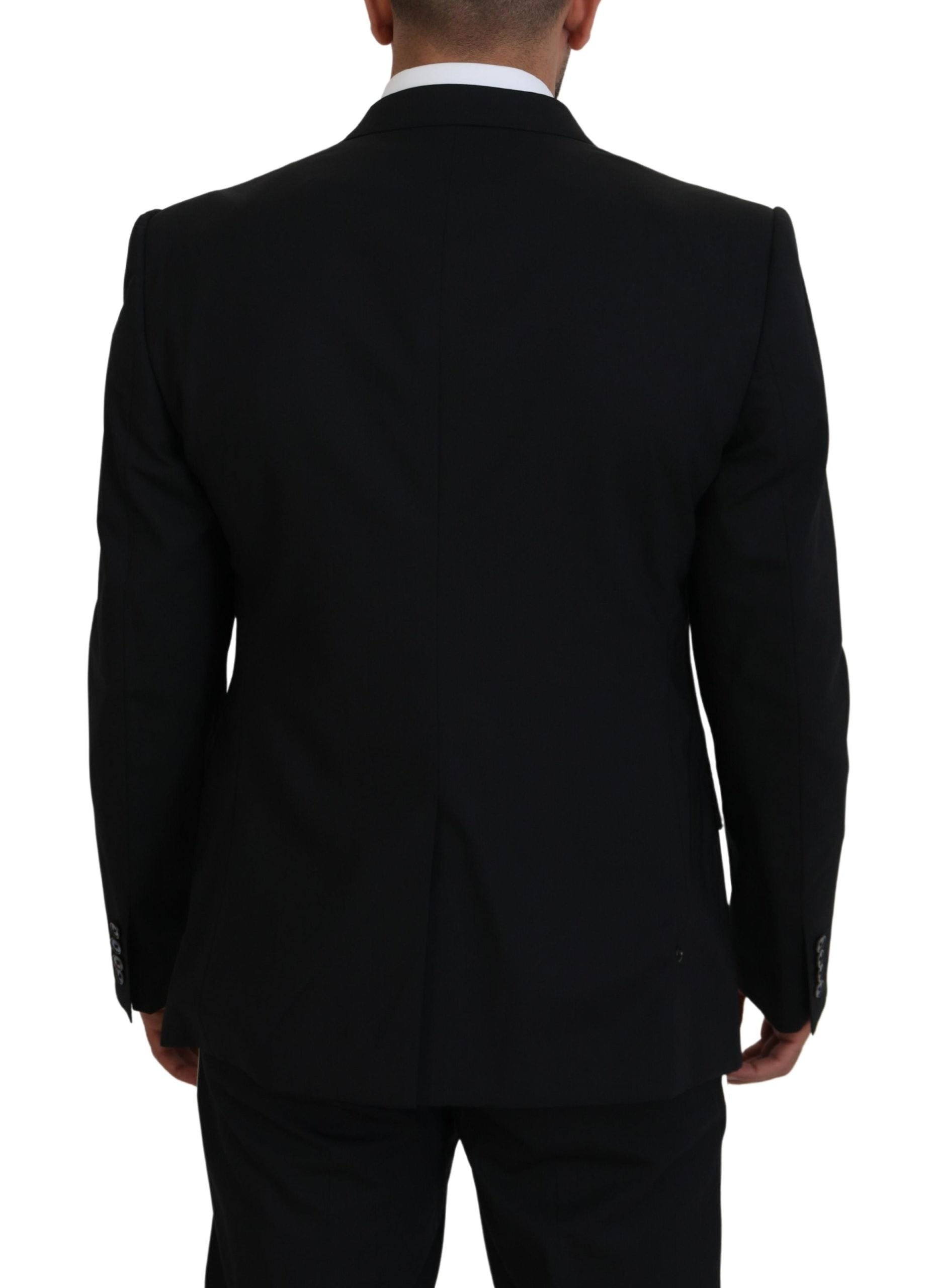 Dolce & Gabbana Black Wool Stretch Slim Fit Jacket Men's Blazer