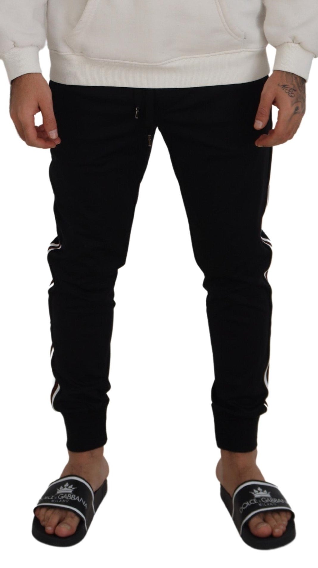 Dolce & Gabbana Black DG Print Mens Jogger Men's Pants