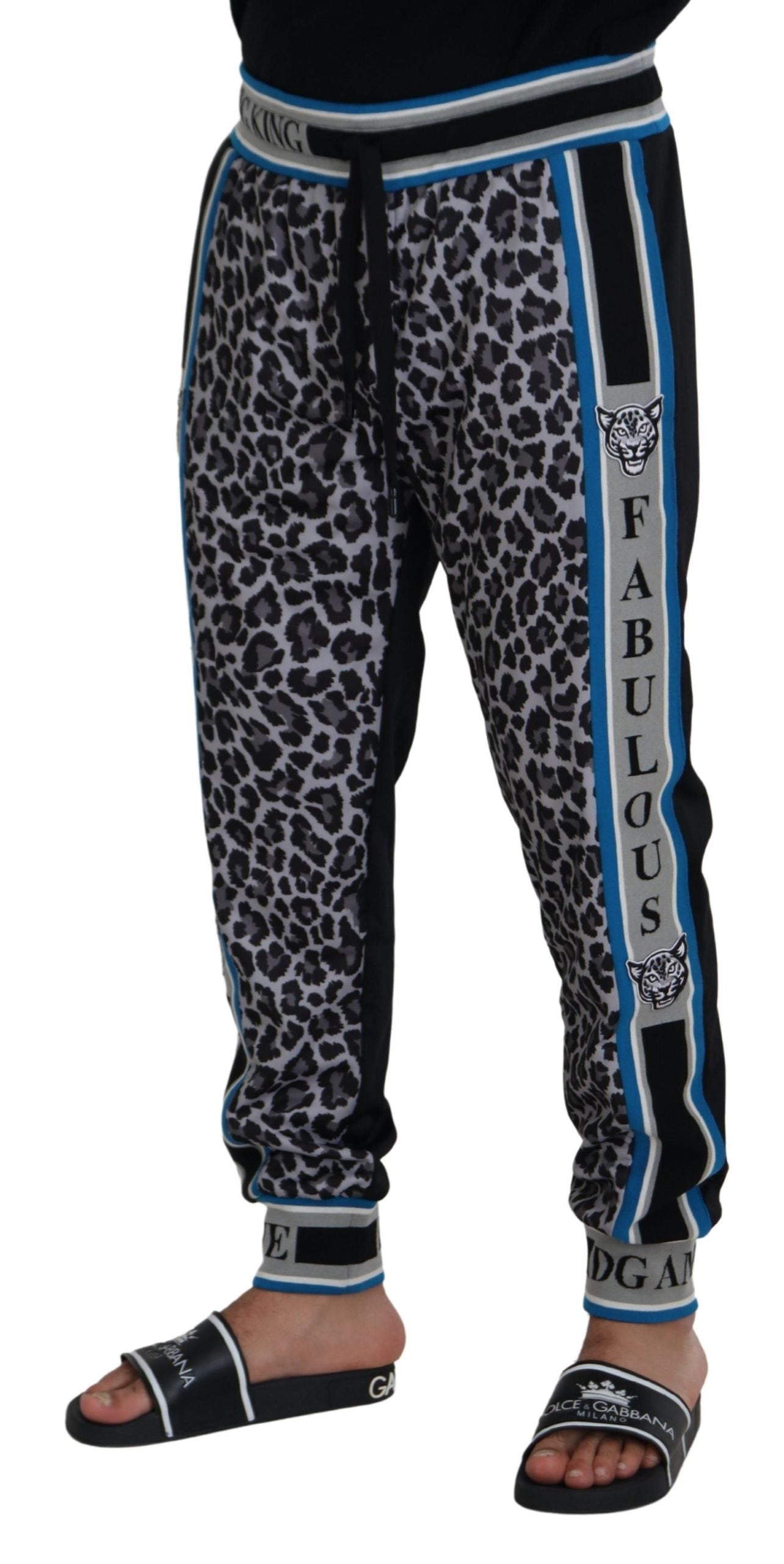 Dolce & Gabbana Multicolor DG King Leopard Print Jogger Men's Pants