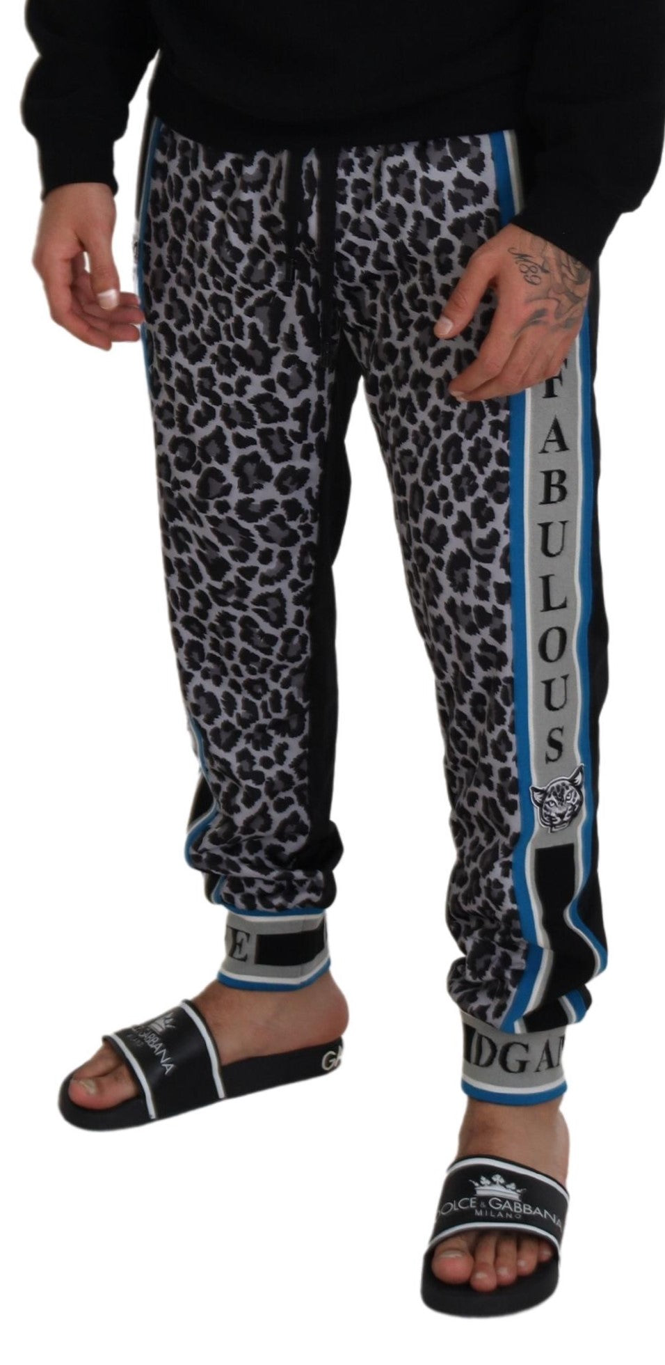 Dolce & Gabbana Multicolor DG King Leopard Print Jogger Men's Pants