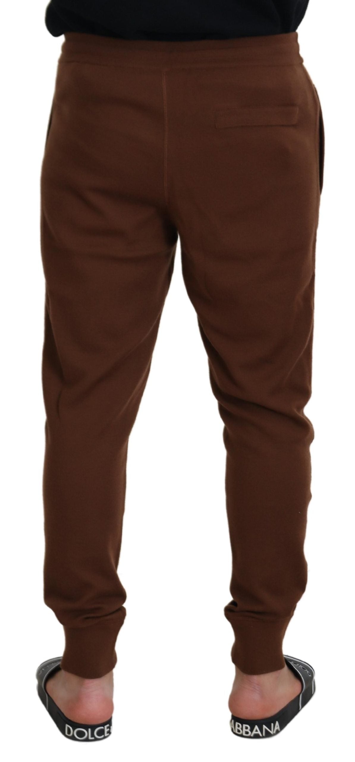Dolce & Gabbana Elegant Brown Cashmere Jogger Men's Pants