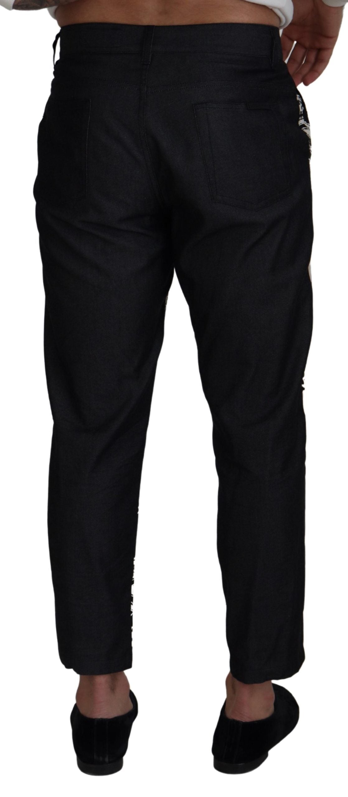 Dolce & Gabbana Elegant Bandana Print Silk-Cotton Men's Pants