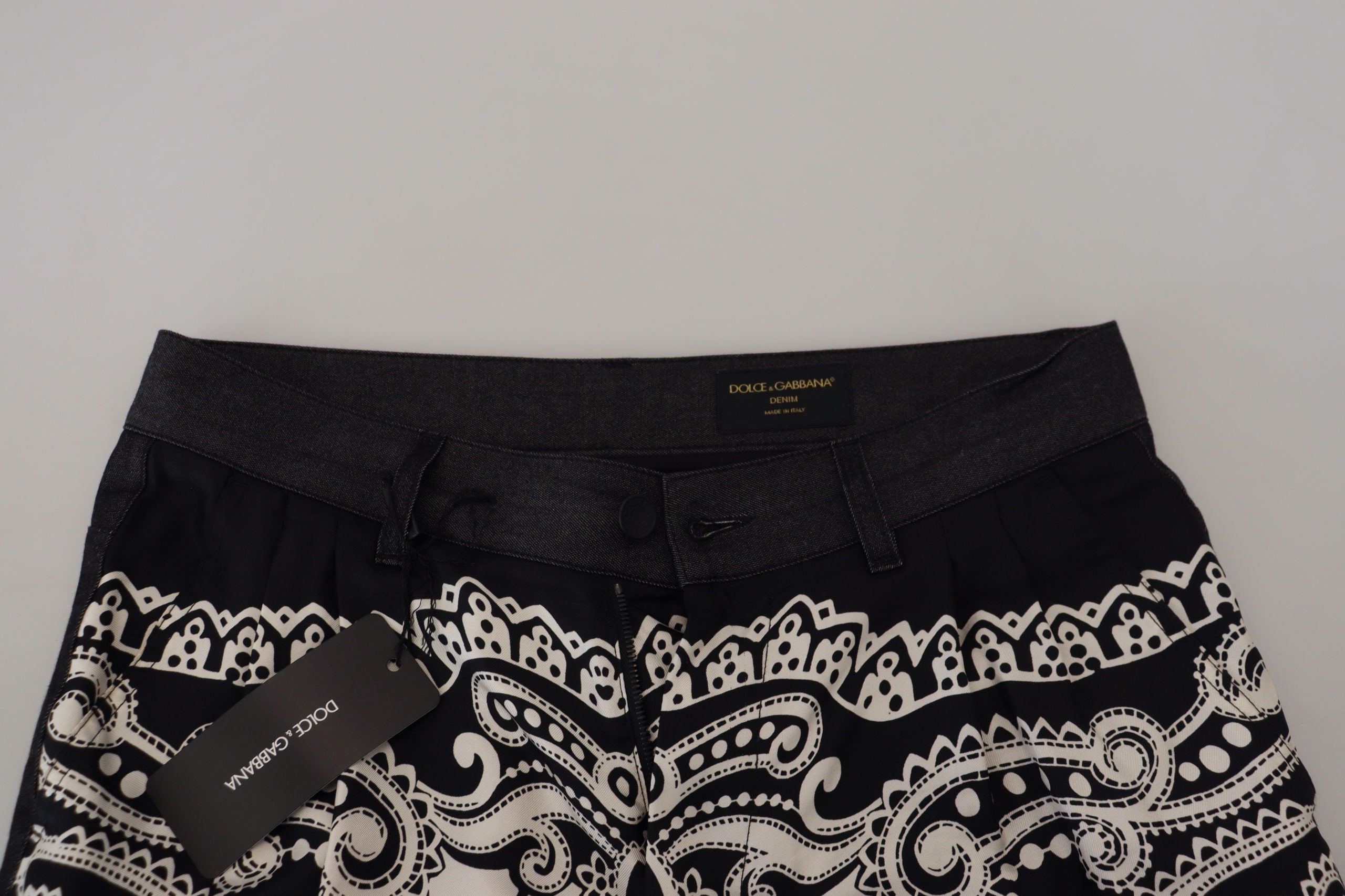 Dolce & Gabbana Elegant Bandana Print Silk-Cotton Men's Pants