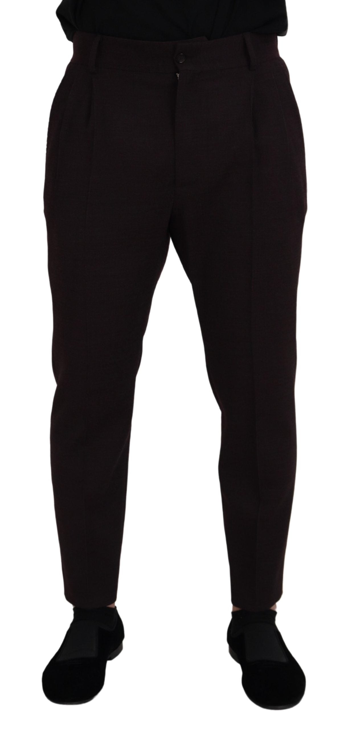 Dolce & Gabbana Elegant Brown Cotton Blend Men's Trousers
