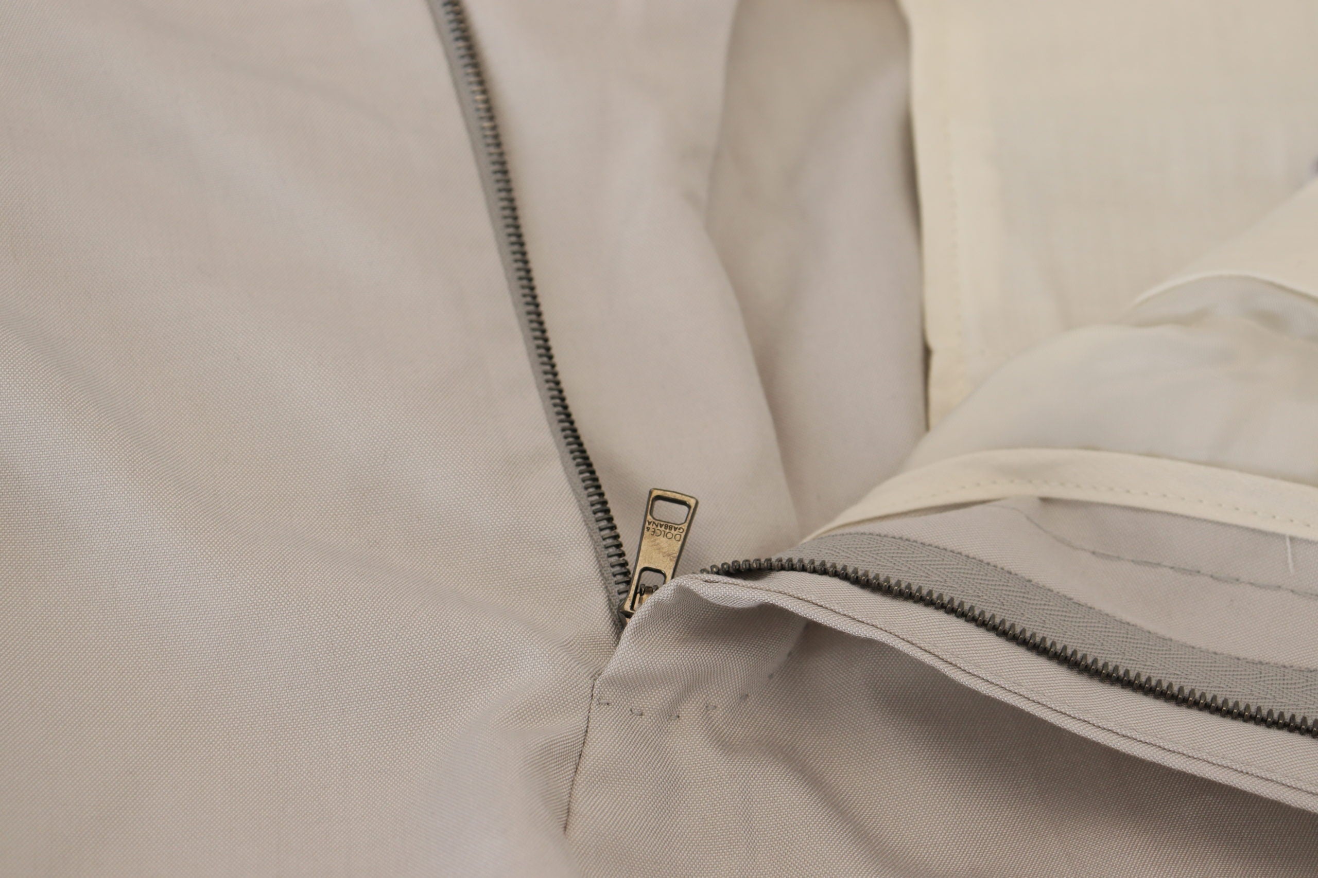 Dolce & Gabbana Off White Silk Mid Waist Chino Men's Pants