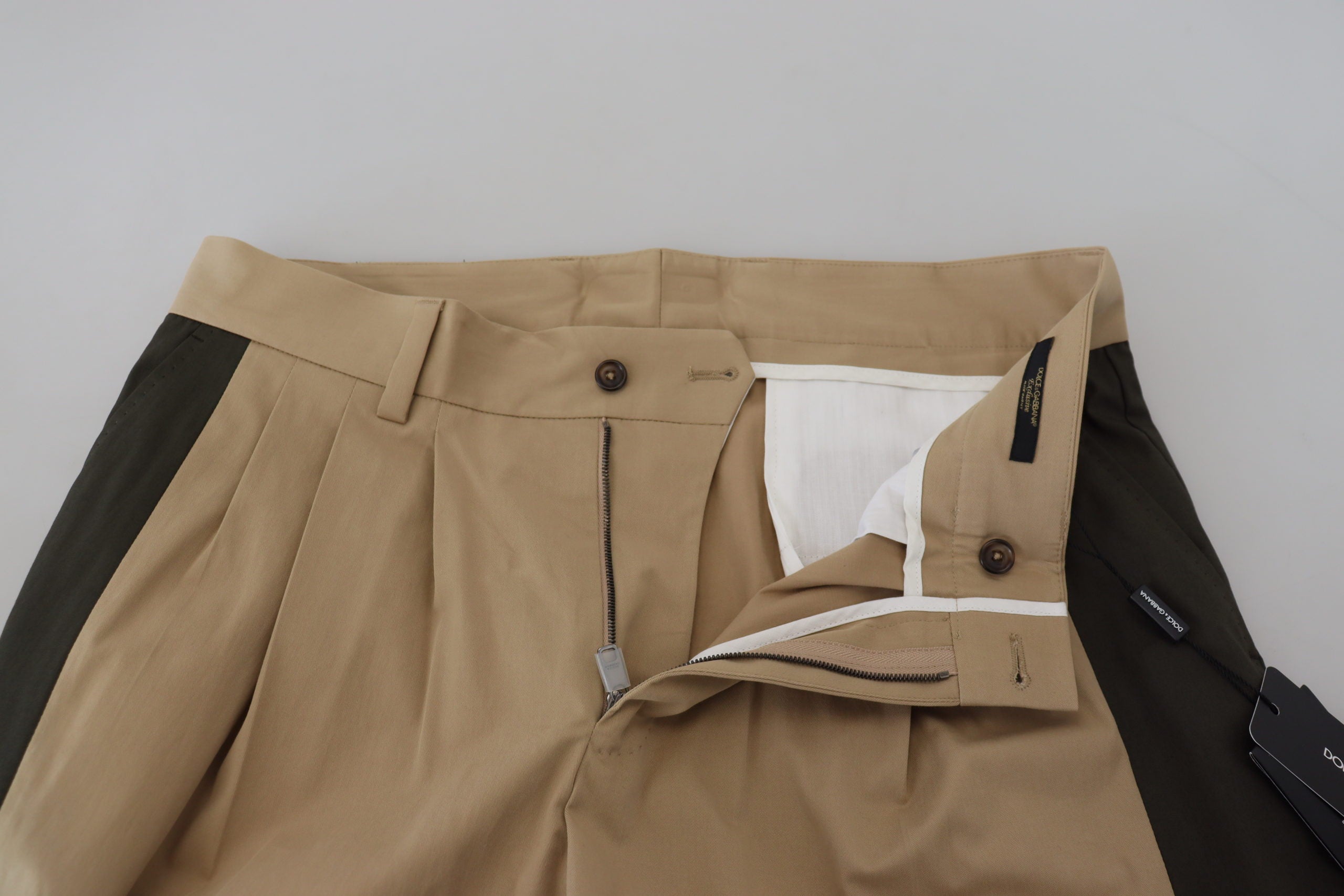 Dolce & Gabbana Brown Black Cotton Chino Men Men's Pants