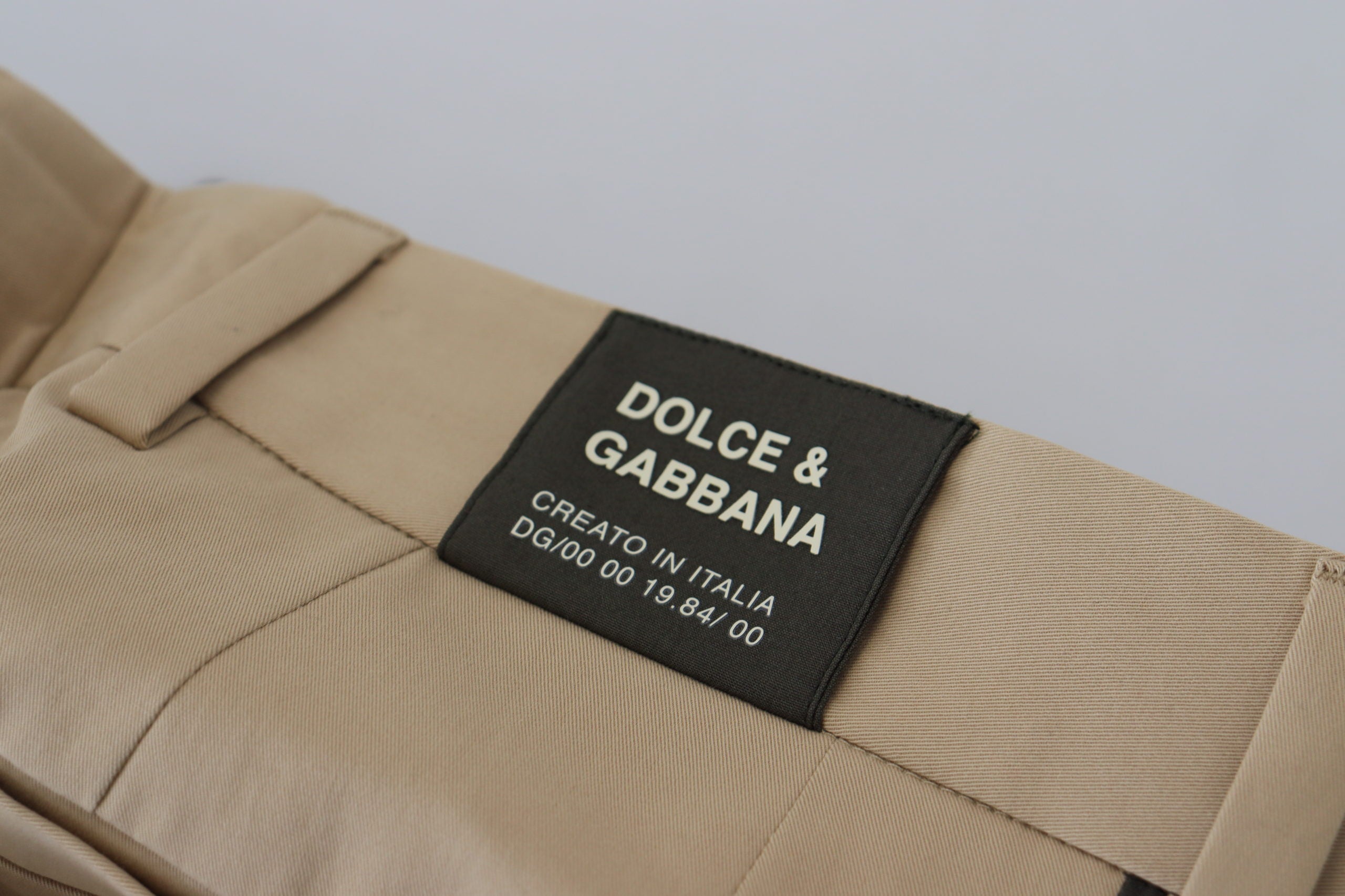 Dolce & Gabbana Brown Black Cotton Chino Men Men's Pants