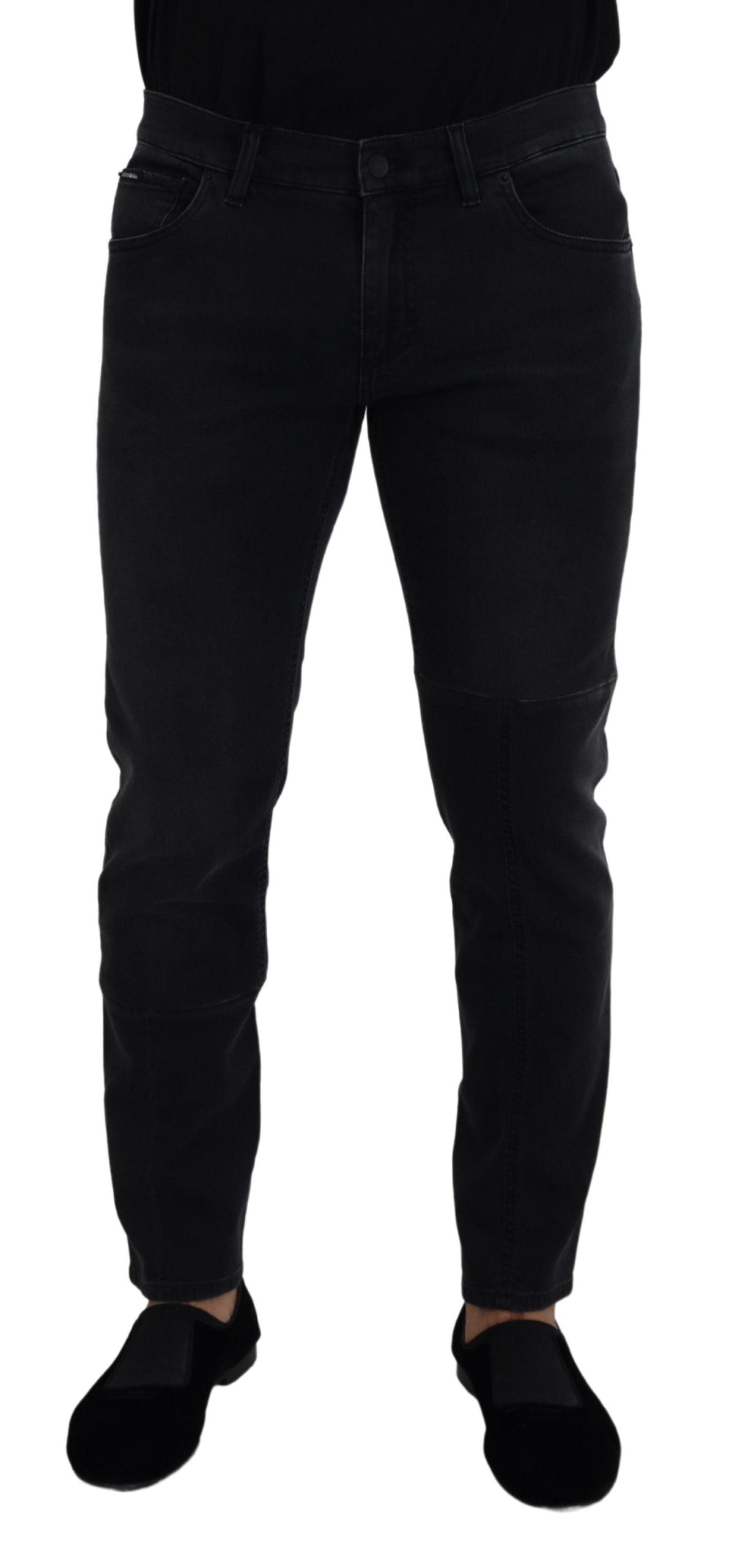 Dolce & Gabbana Sleek Black Cotton Blend Denim Men's Pants