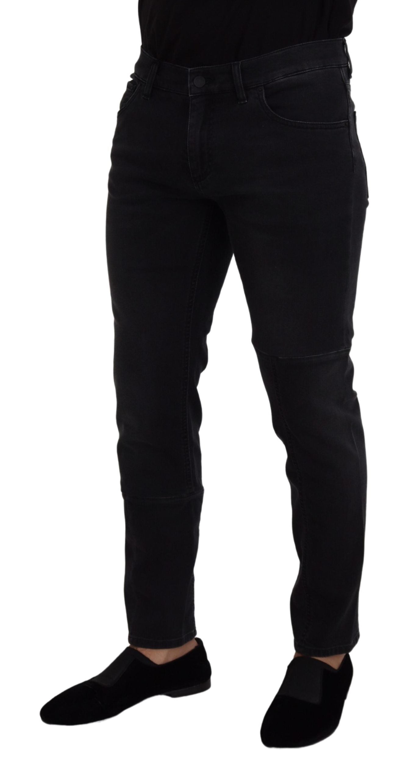 Dolce & Gabbana Sleek Black Cotton Blend Denim Men's Pants