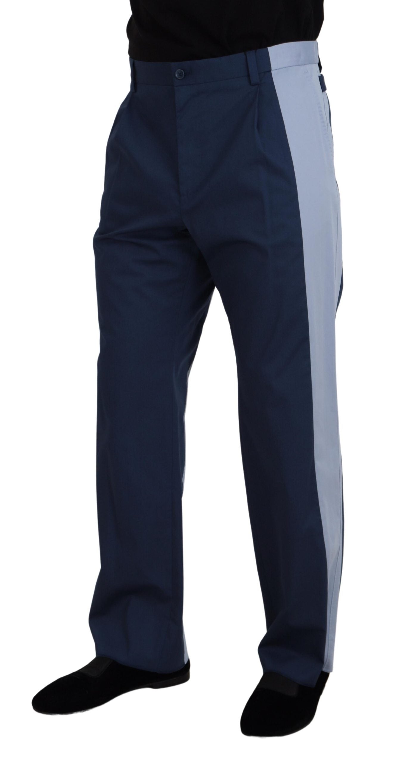Dolce & Gabbana Elegant Blue Cotton Blend Pants for Men's Men