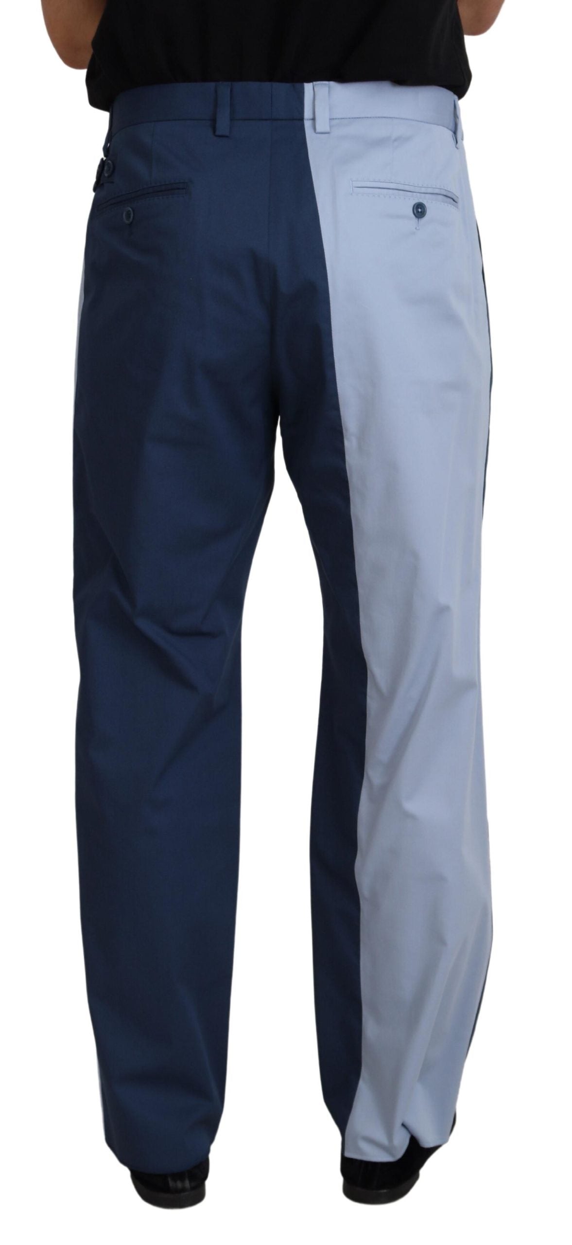 Dolce & Gabbana Blue Cotton Straight Fit Men's Pants