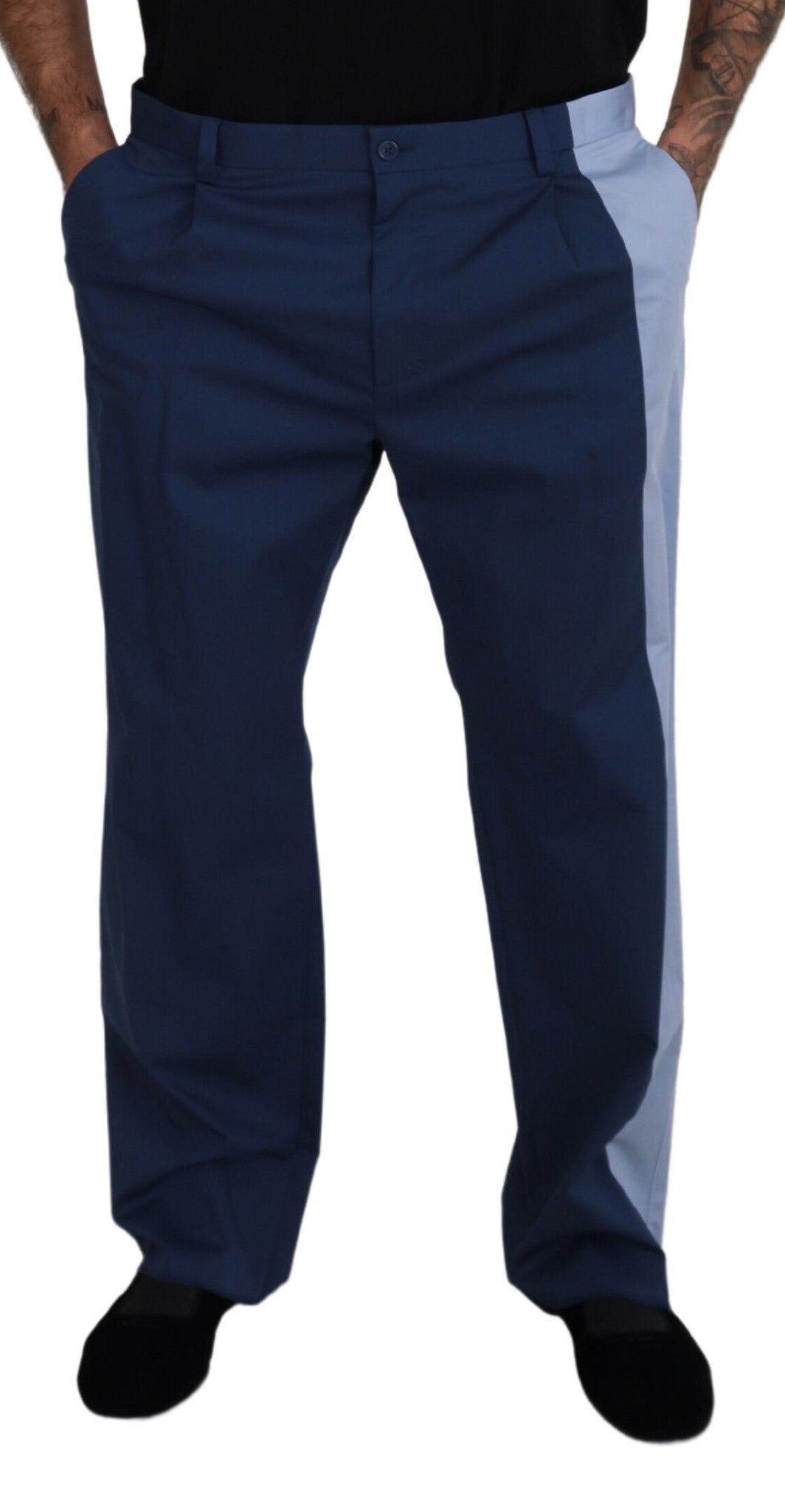 Dolce & Gabbana Blue Cotton Straight Fit Men's Pants