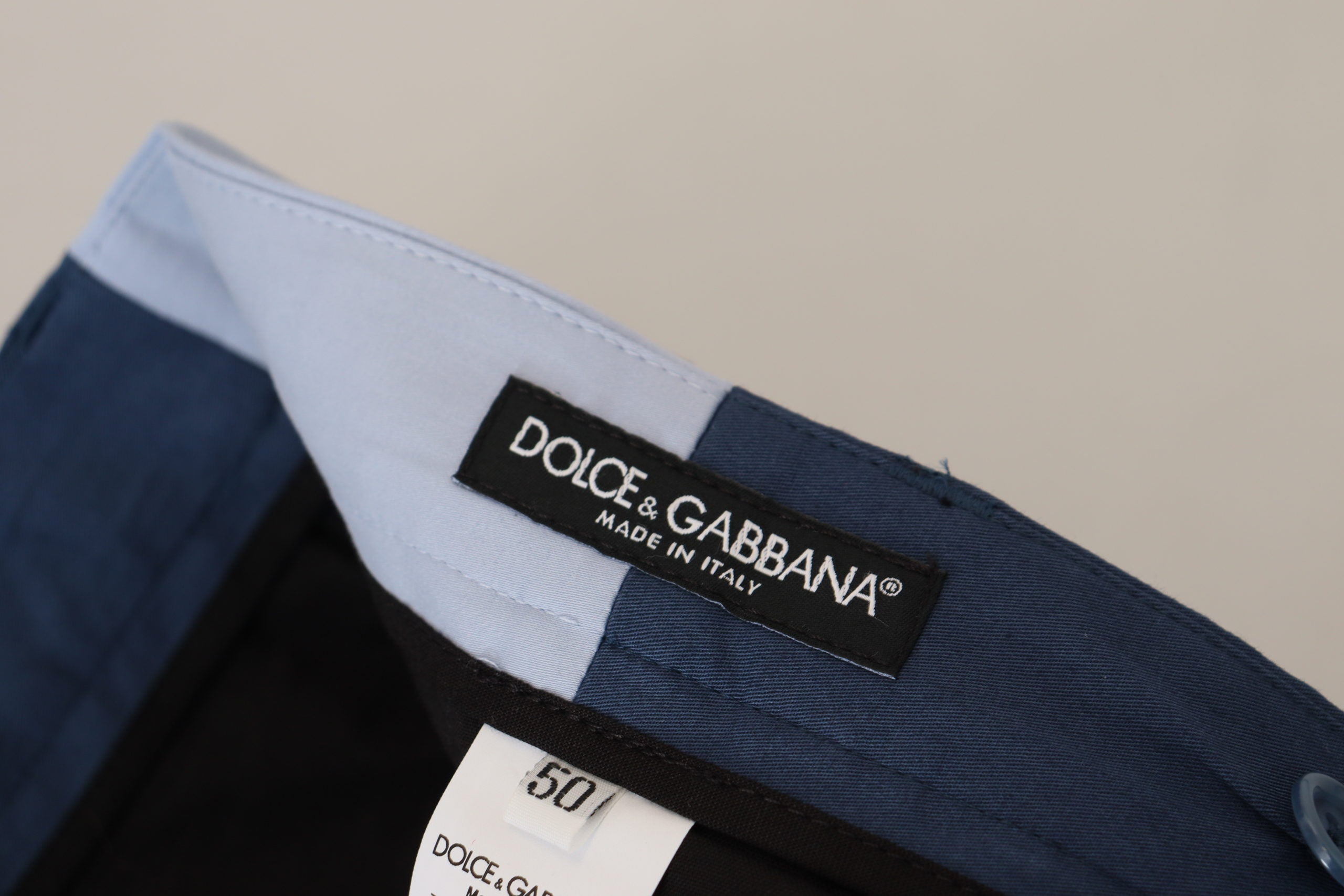 Dolce & Gabbana Blue Cotton Straight Fit Men's Pants