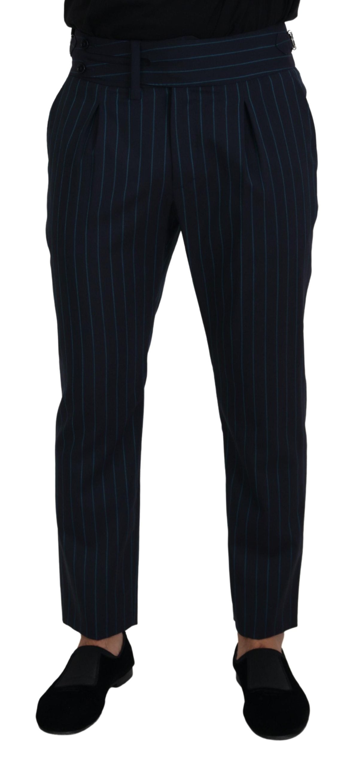 Dolce & Gabbana Blue Striped Men Formal Men's Pants