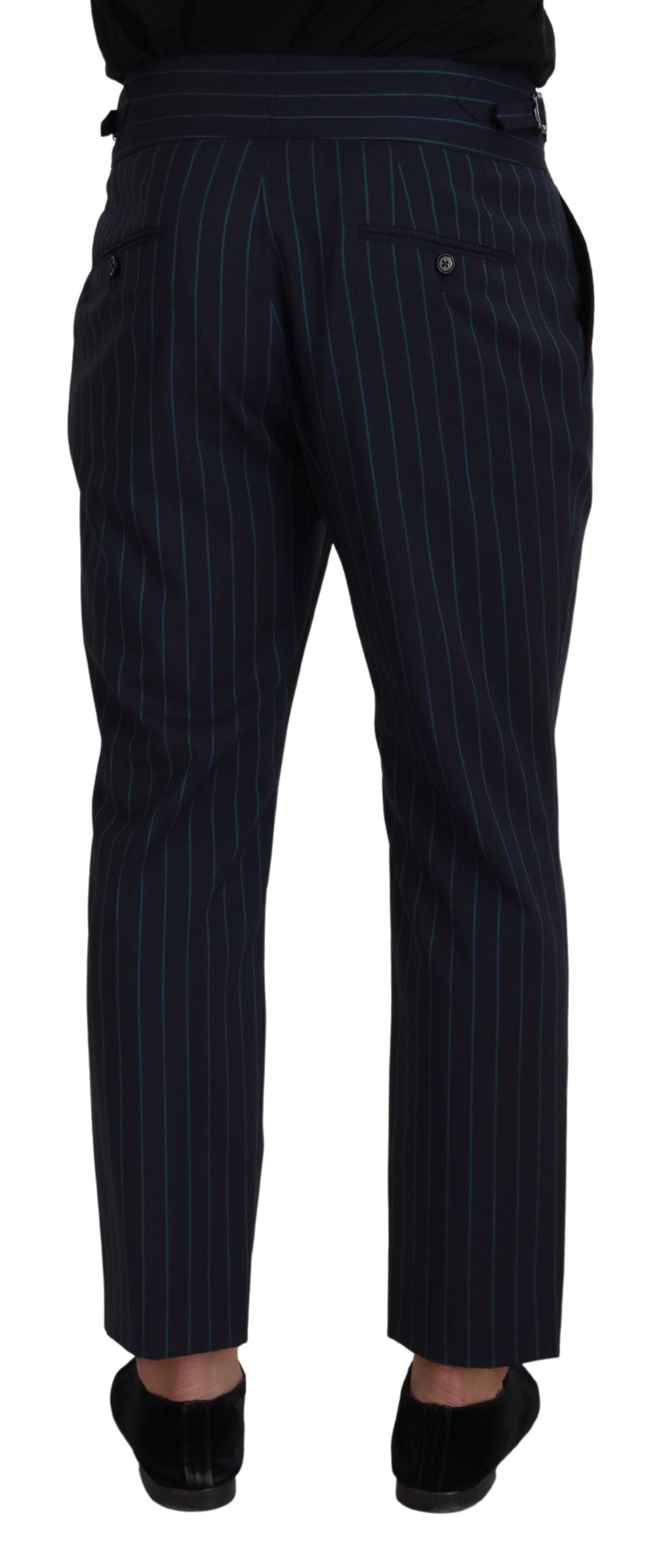 Dolce & Gabbana Blue Striped Men Formal Men's Pants