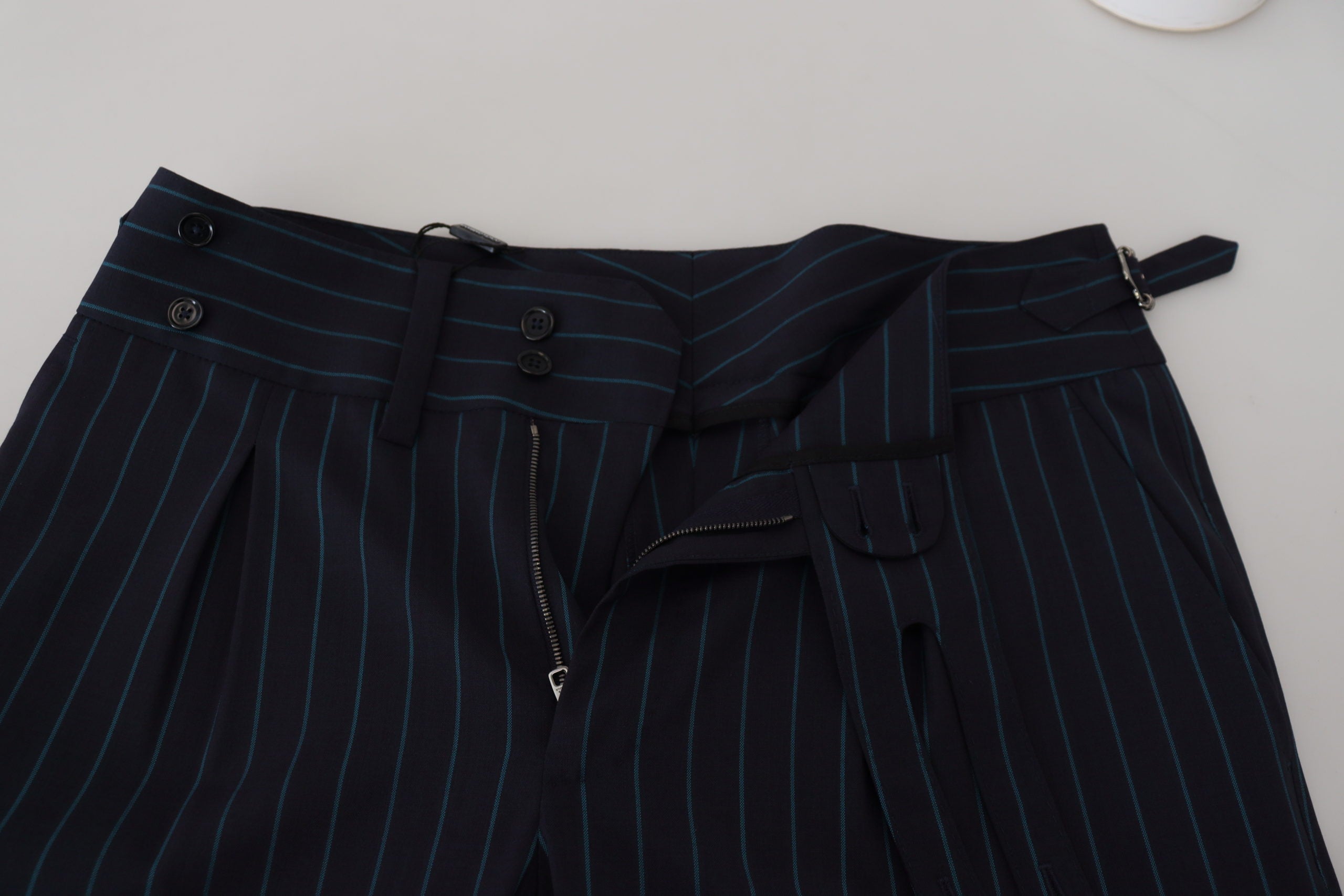 Dolce & Gabbana Blue Striped Men Formal Men's Pants