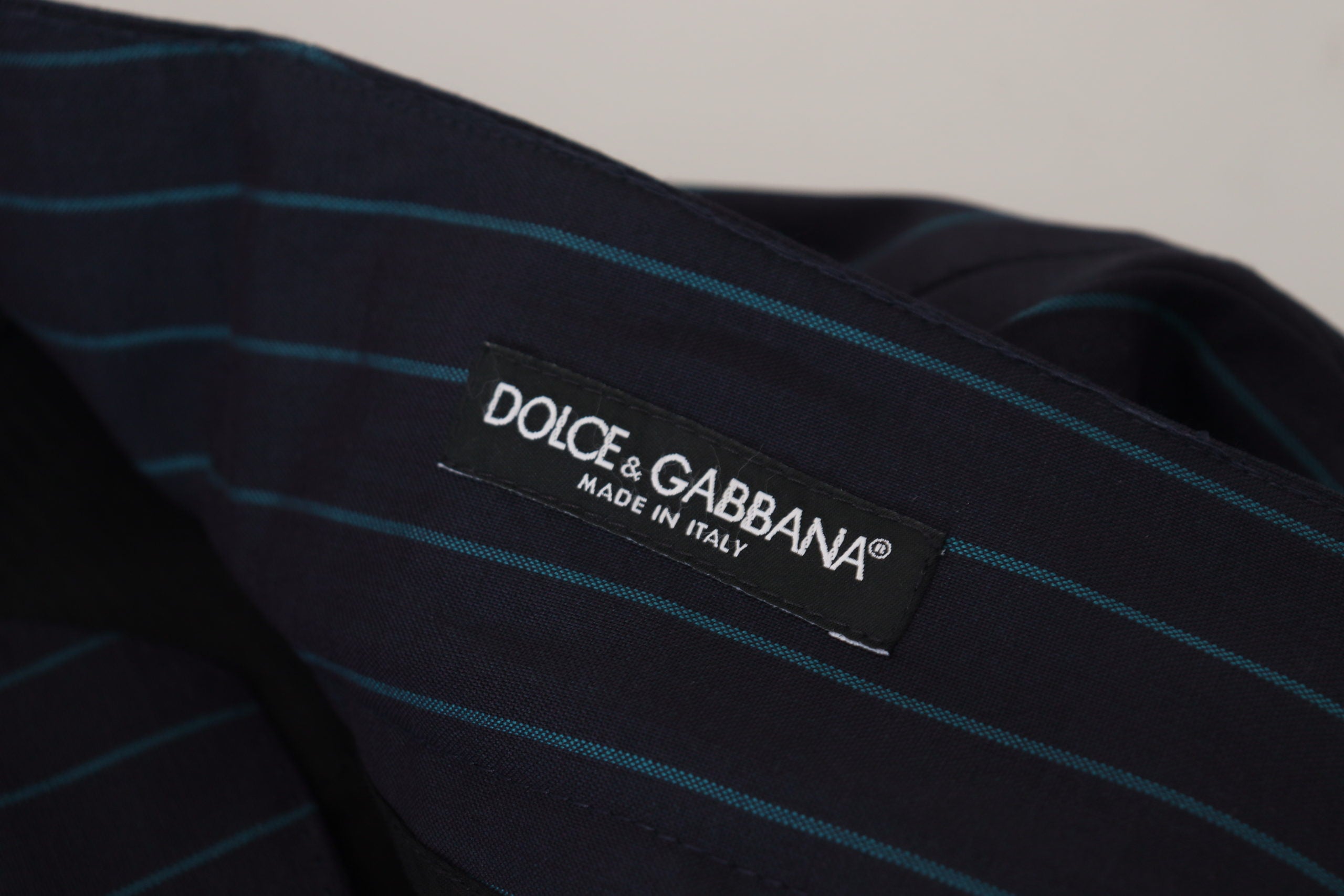 Dolce & Gabbana Blue Striped Men Formal Men's Pants