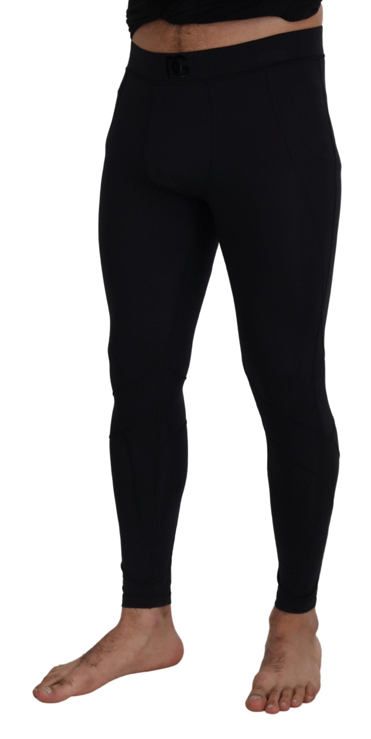 Dolce & Gabbana Black Nylon Slim Fit Stretch Men's Pants