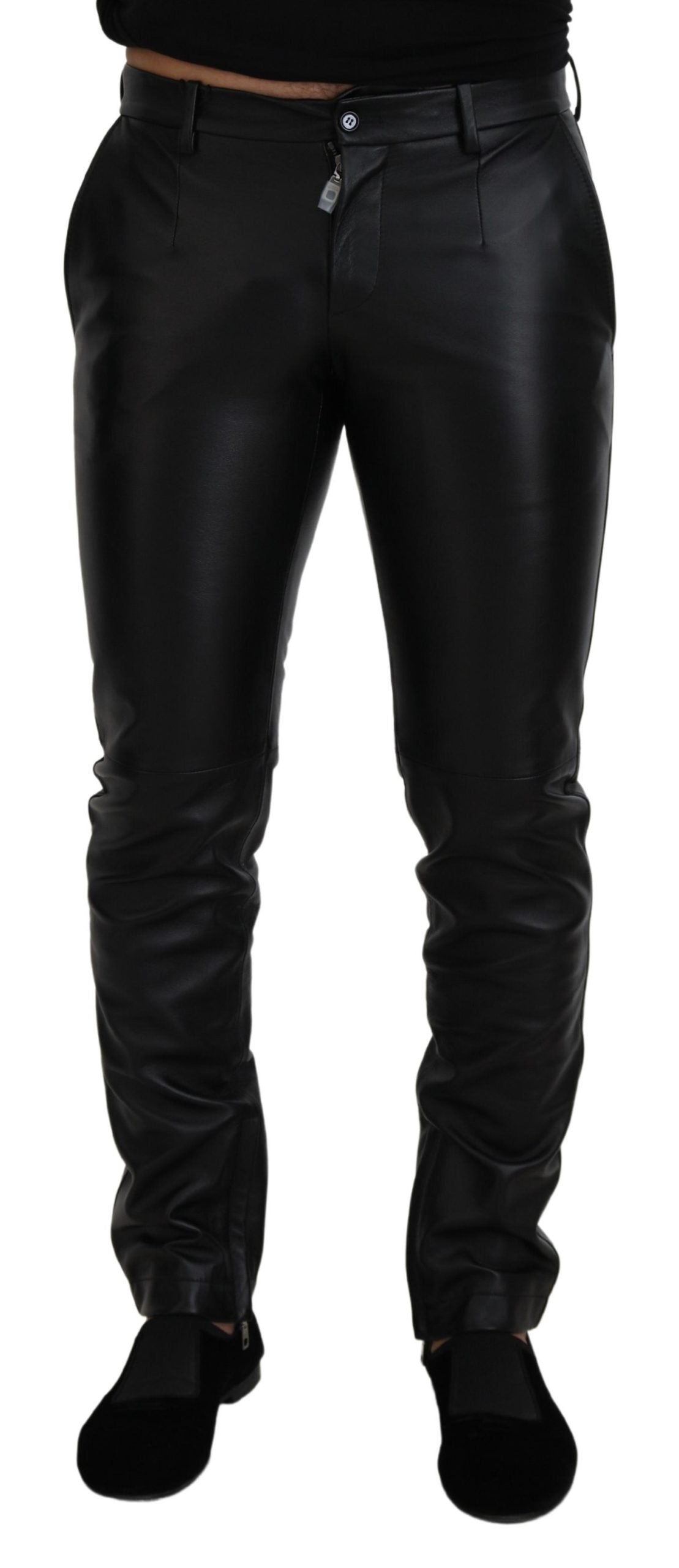 Dolce & Gabbana Black Shiny Stretch Skinny Men's Pants