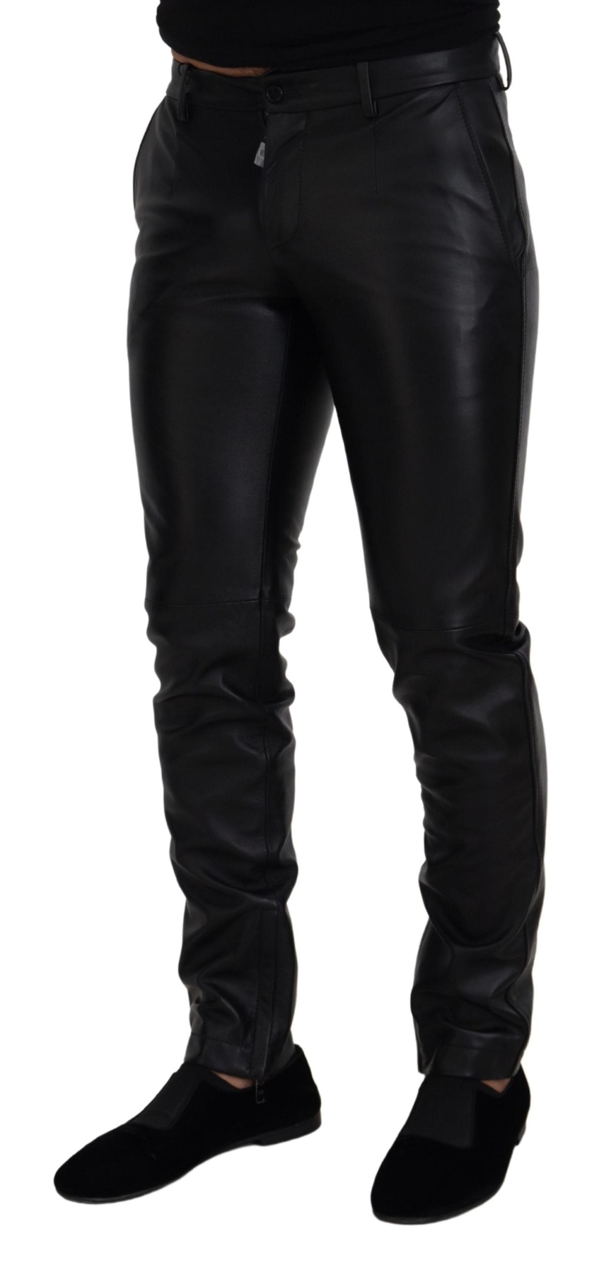 Dolce & Gabbana Black Shiny Stretch Skinny Men's Pants