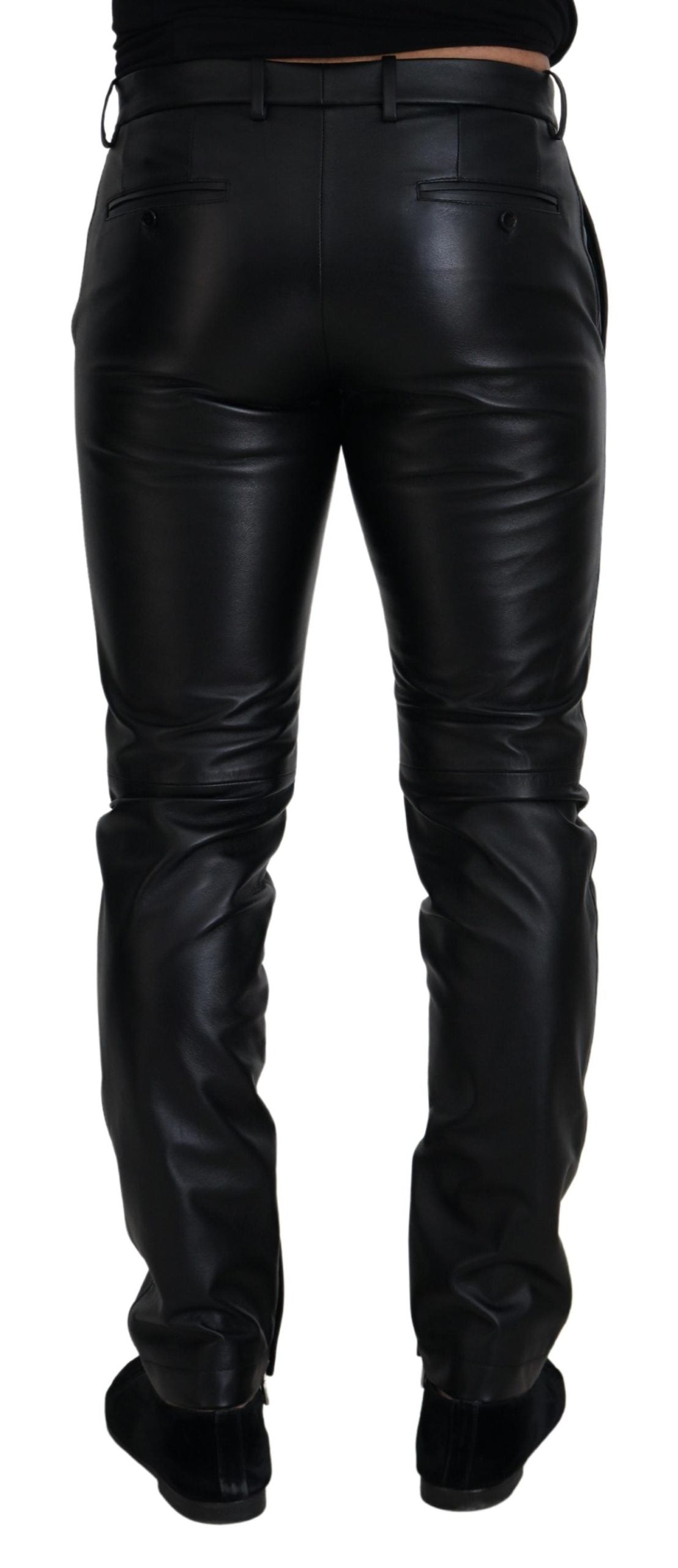 Dolce & Gabbana Black Shiny Stretch Skinny Men's Pants
