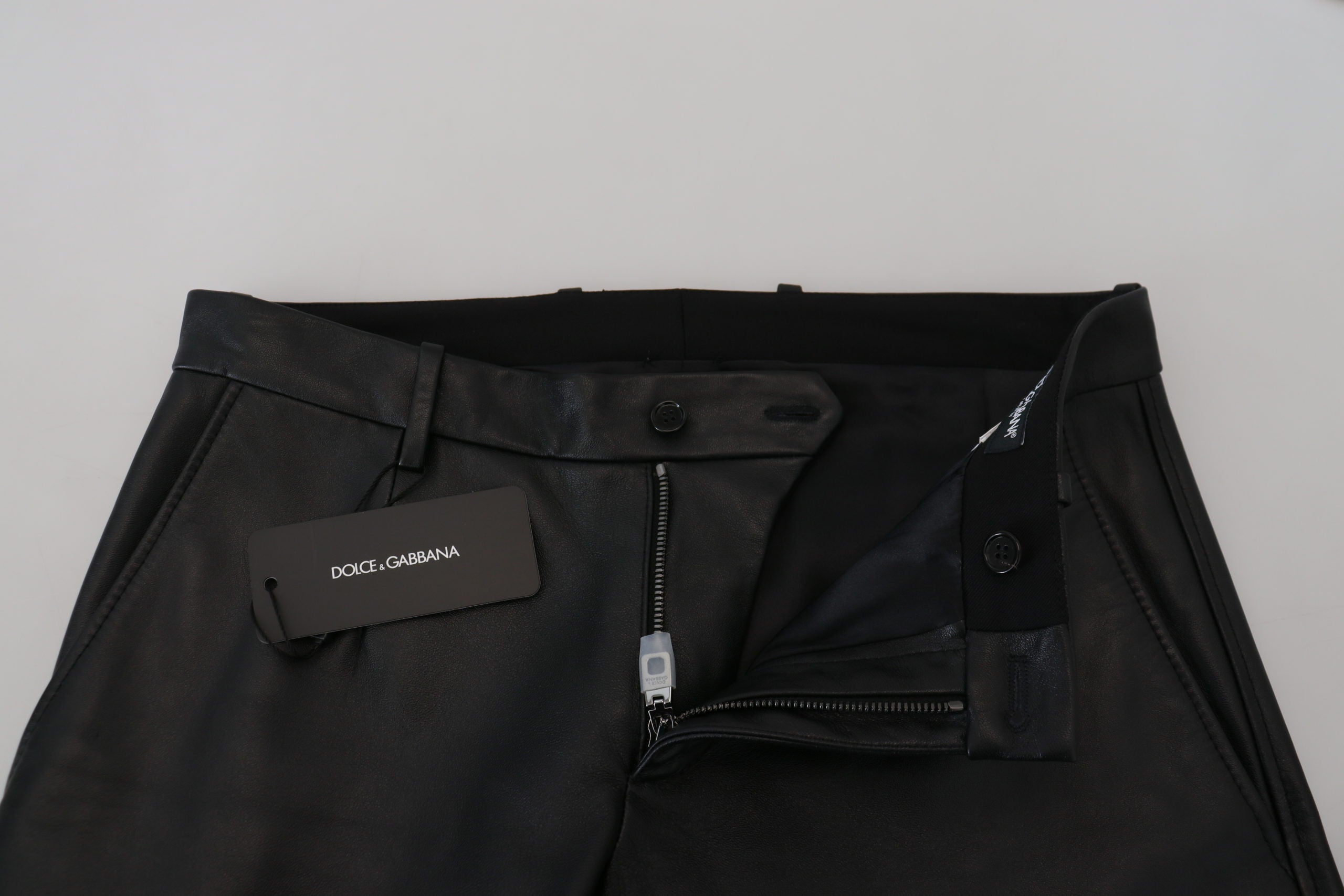 Dolce & Gabbana Black Shiny Stretch Skinny Men's Pants