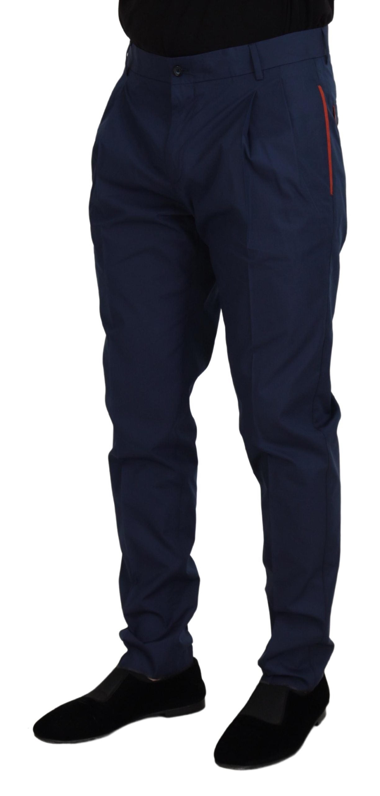 Dolce & Gabbana Elegant Blue Cotton Silk Men's Pants
