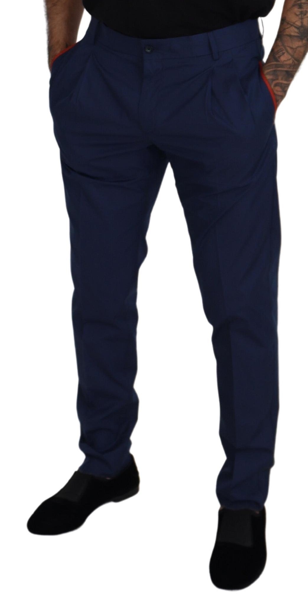 Dolce & Gabbana Elegant Blue Cotton Silk Men's Pants