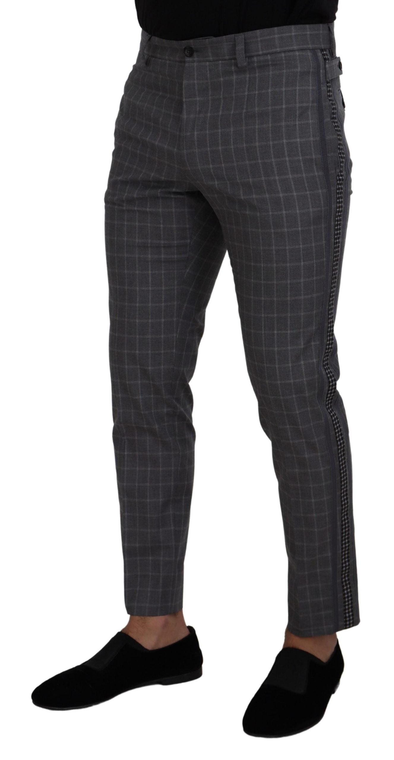 Dolce & Gabbana Elegant Checkered Cotton Pants for Men's Men