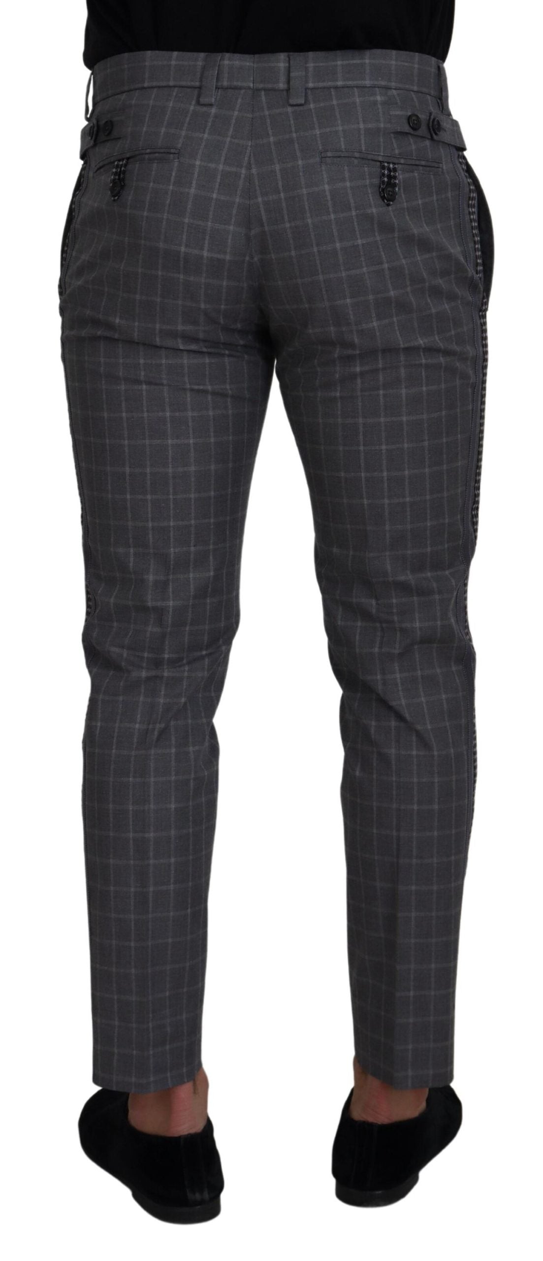 Dolce & Gabbana Elegant Checkered Cotton Pants for Men's Men