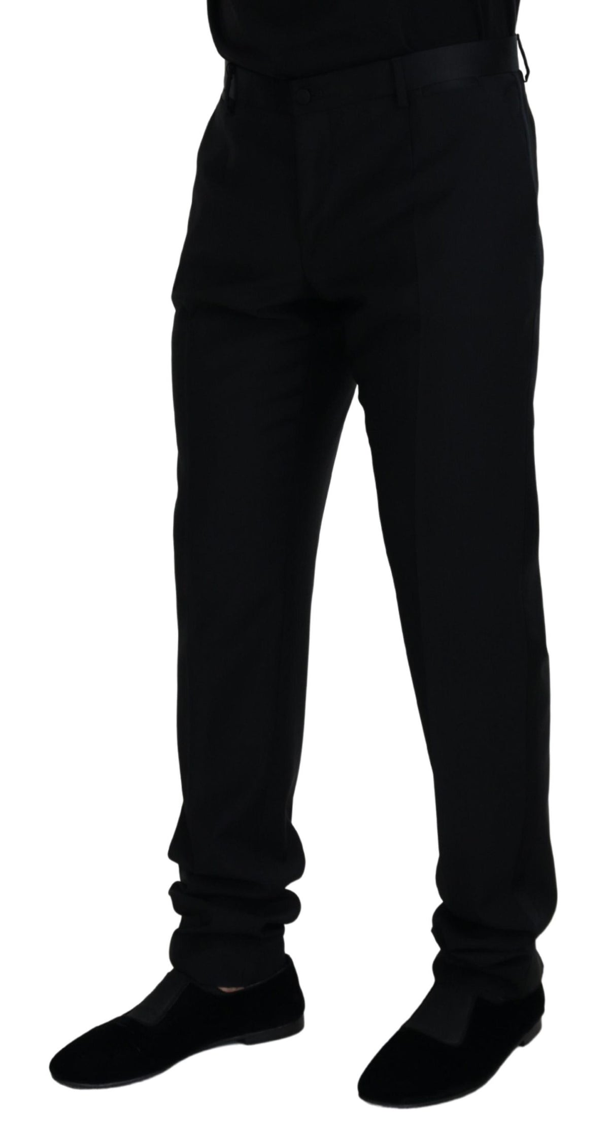 Dolce & Gabbana Black Wool Chino Formal Men's Pants
