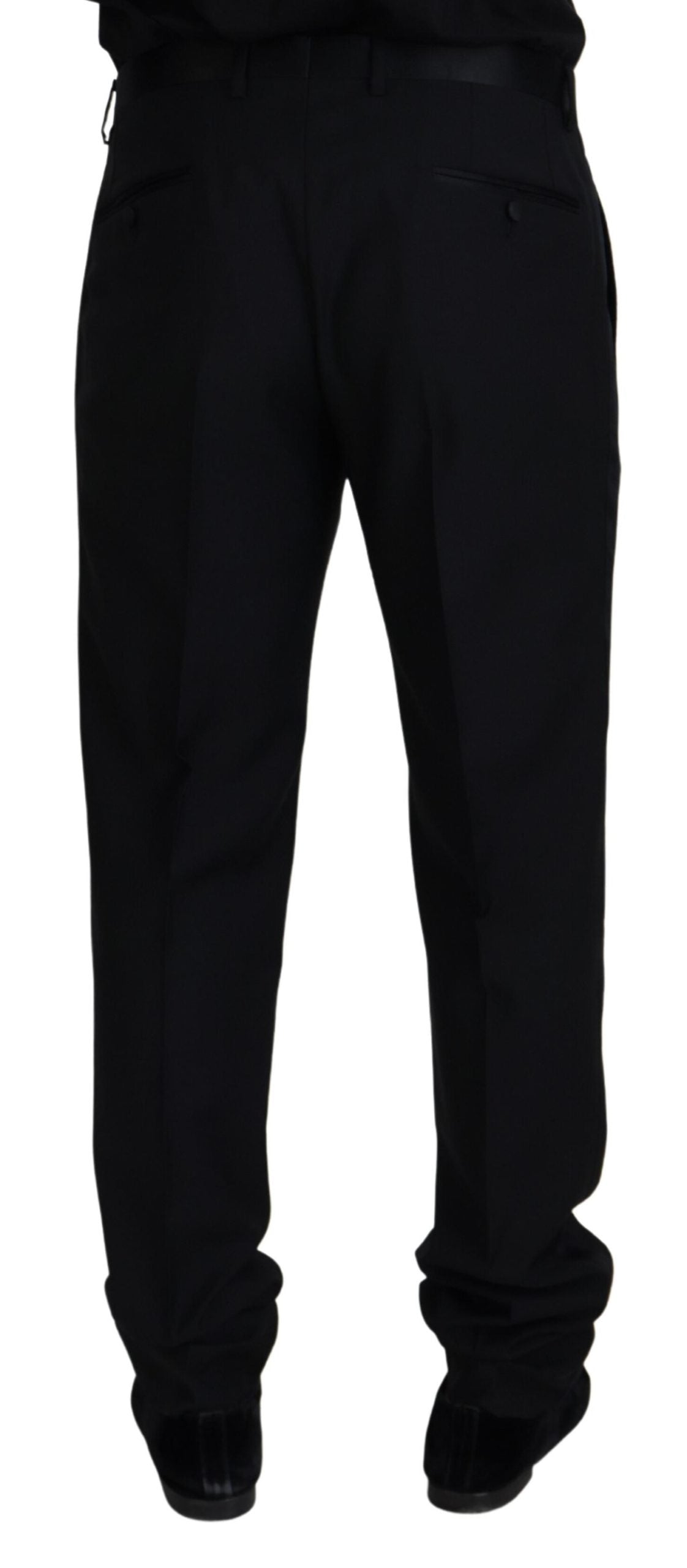 Dolce & Gabbana Black Wool Chino Formal Men's Pants