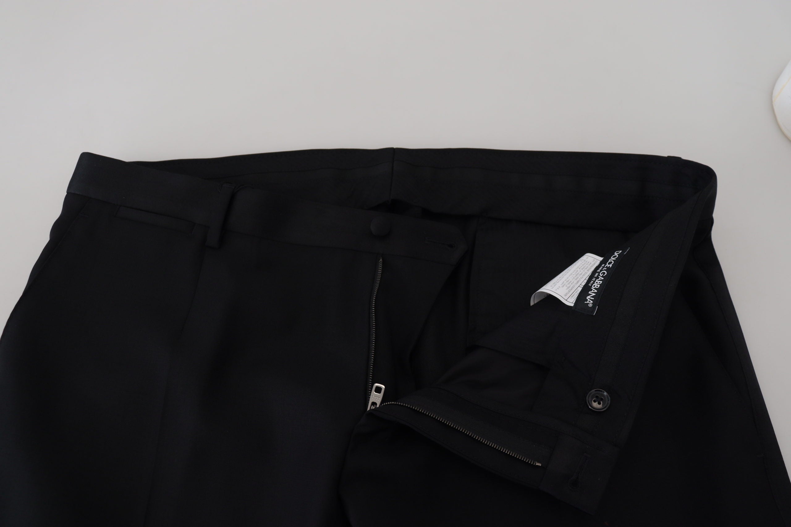 Dolce & Gabbana Black Wool Chino Formal Men's Pants