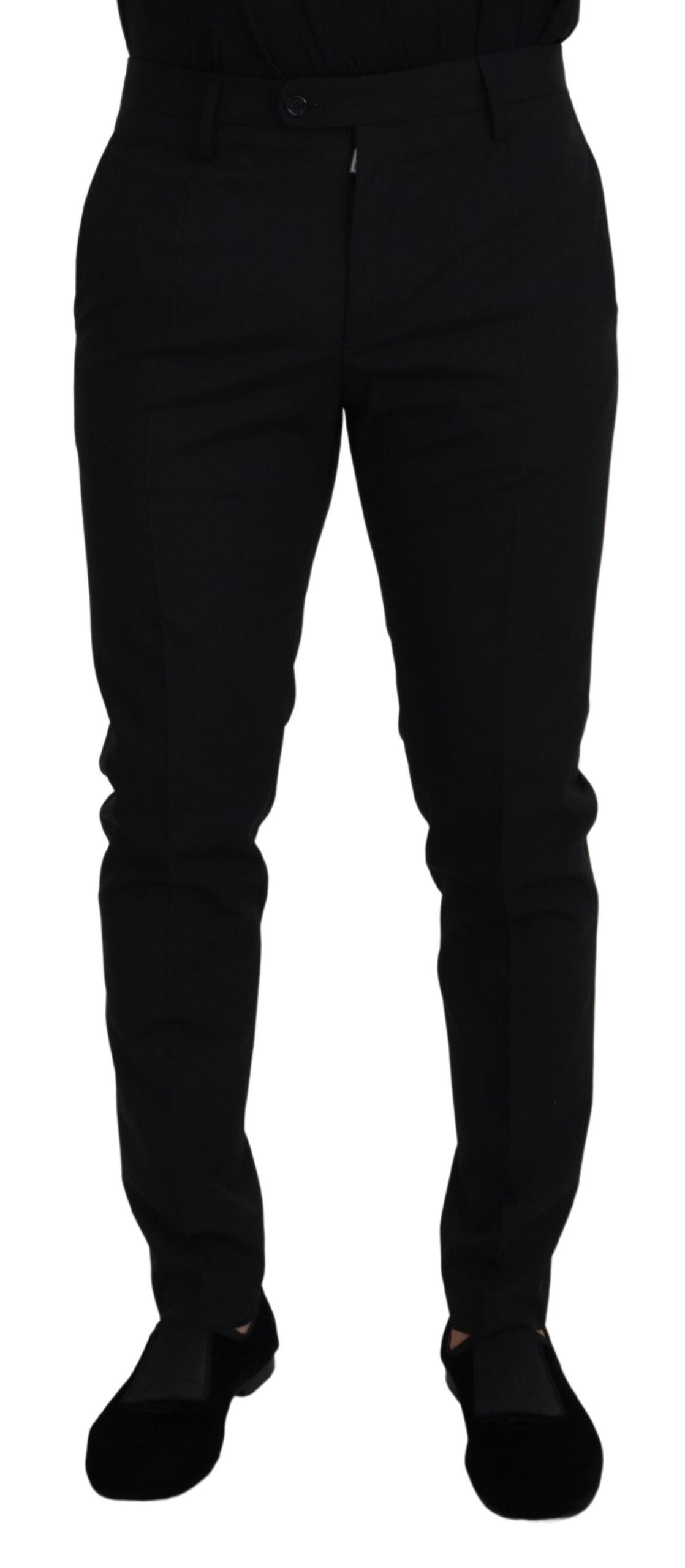 Dolce & Gabbana Black Polyester Chino Formal Men's Pants