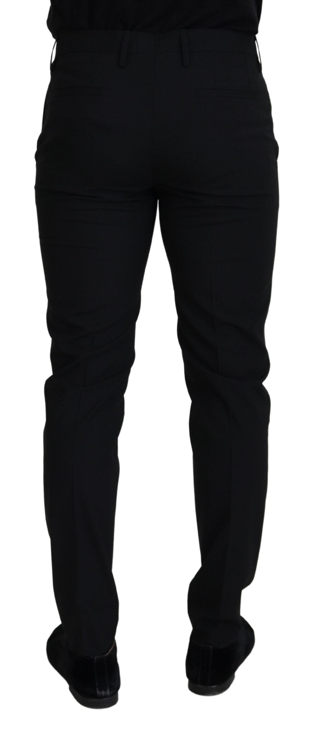 Dolce & Gabbana Black Polyester Chino Formal Men's Pants