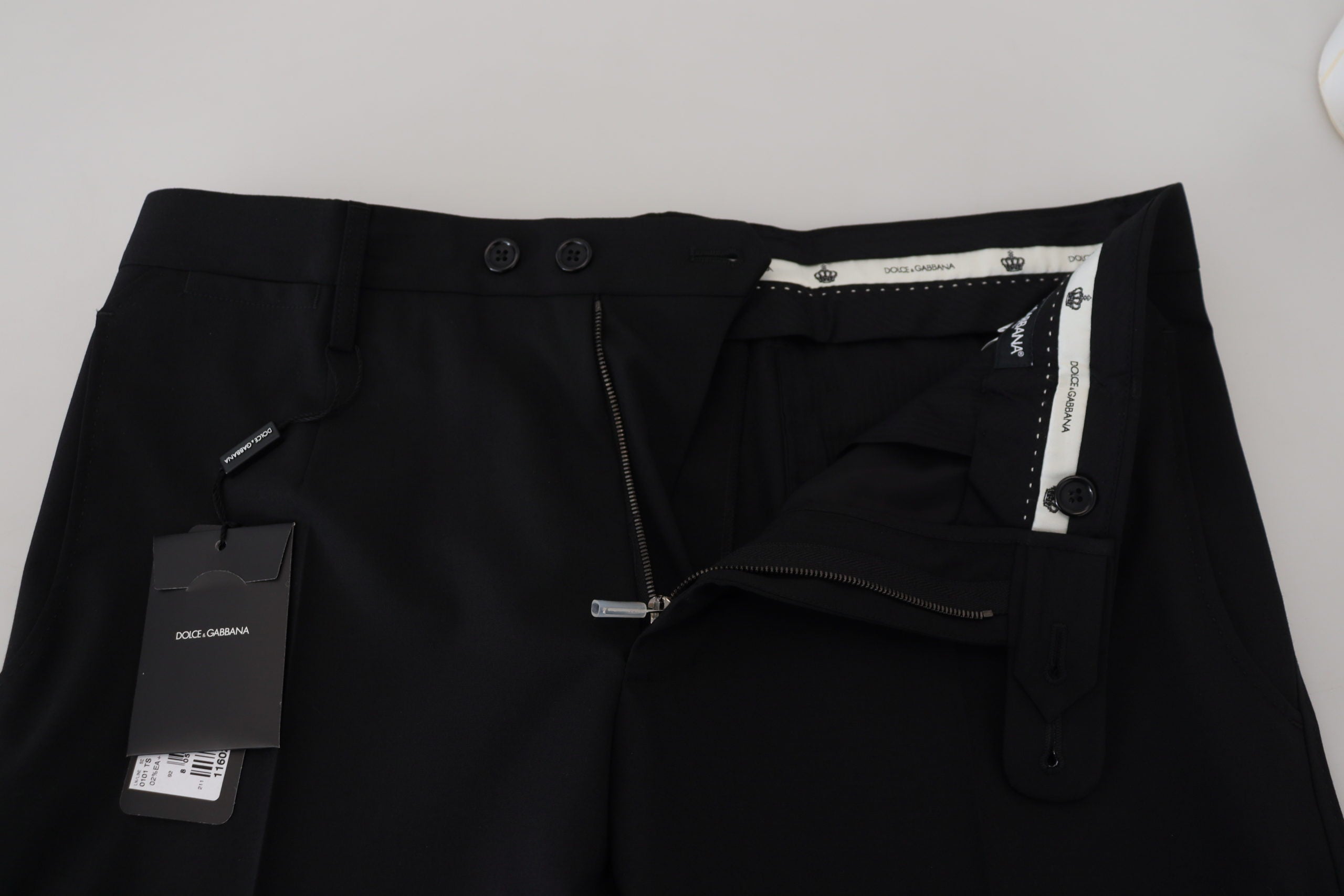 Dolce & Gabbana Black Polyester Chino Formal Men's Pants