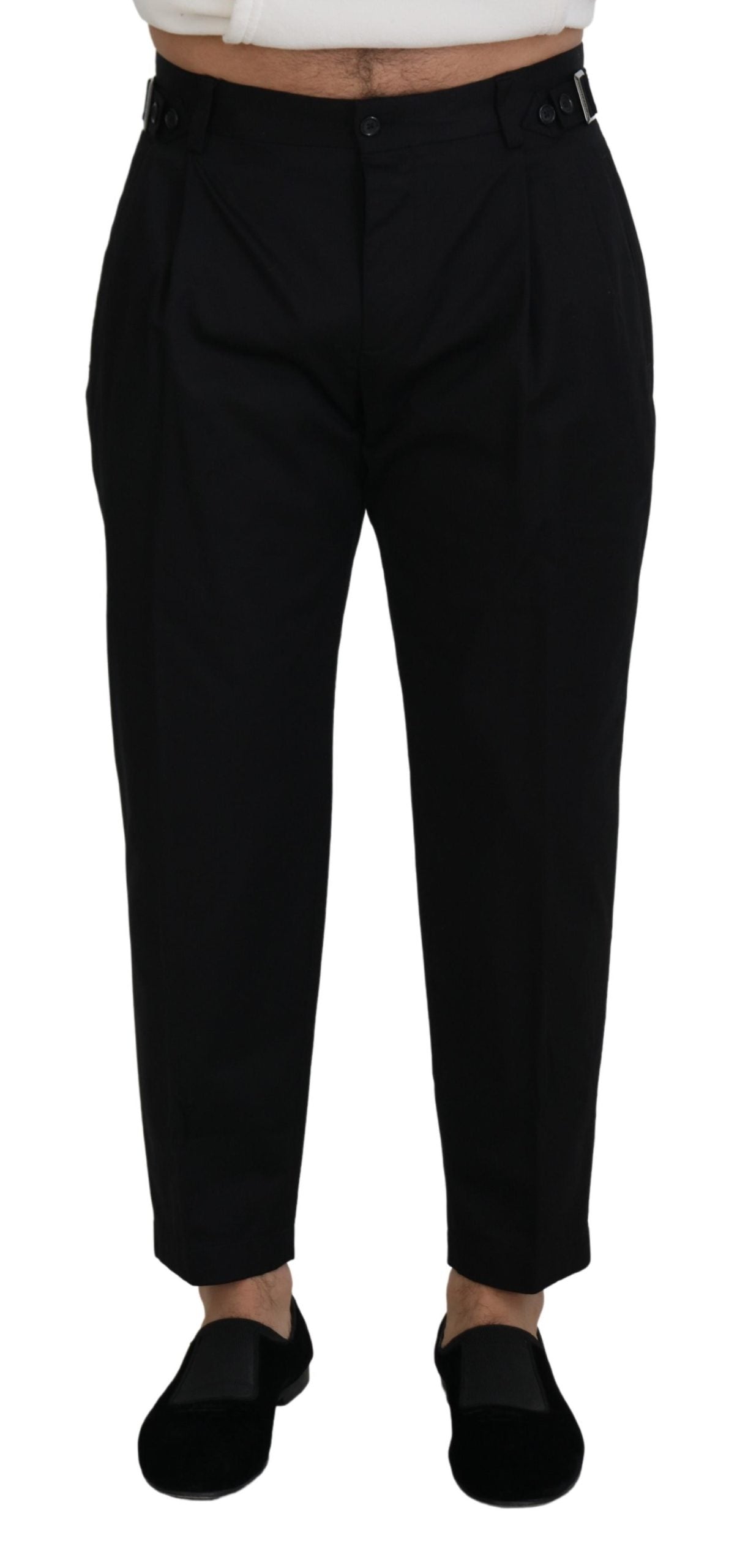 Dolce & Gabbana Black Cotton Chino Formal Men's Pants