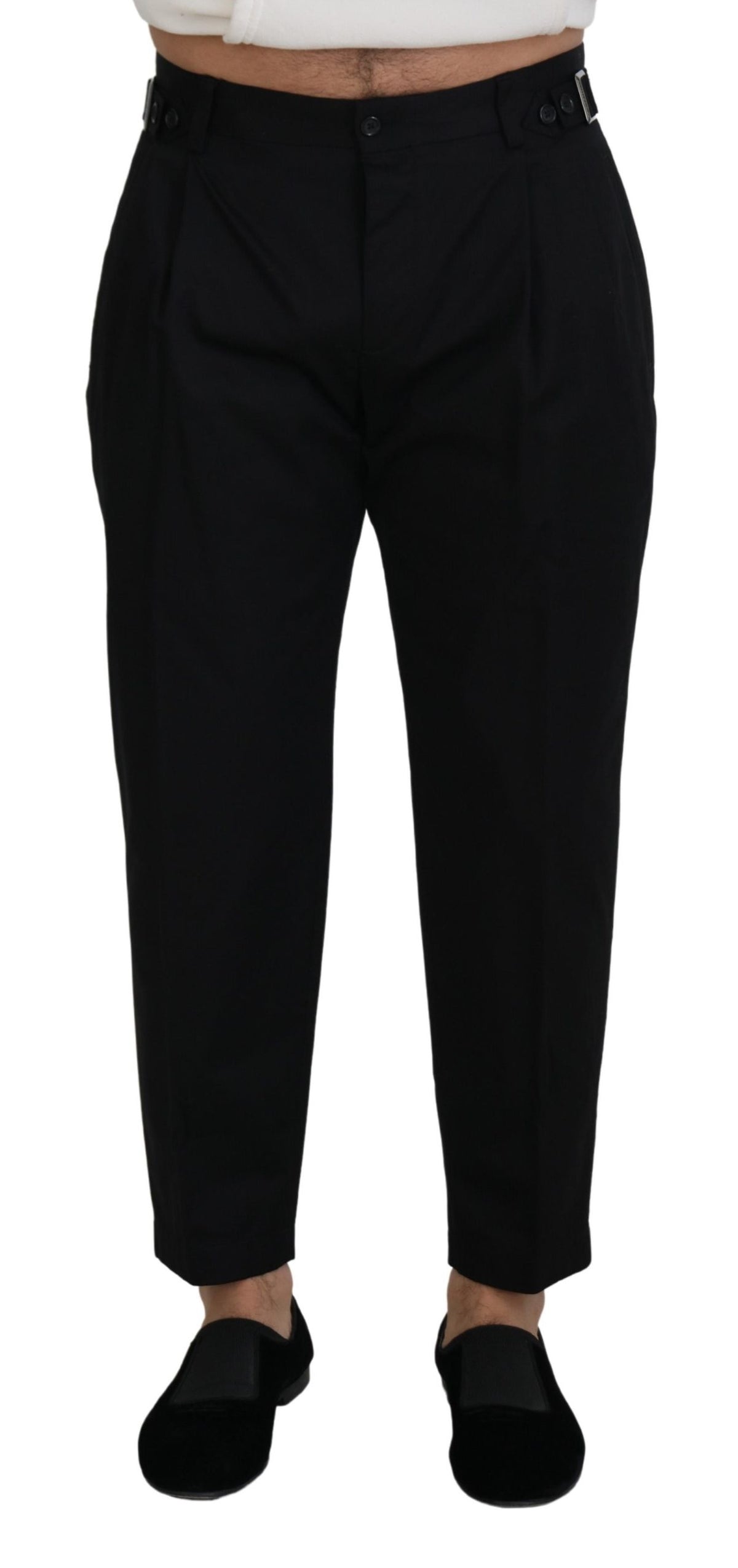Dolce & Gabbana Black Cotton Chino Formal Men's Pants
