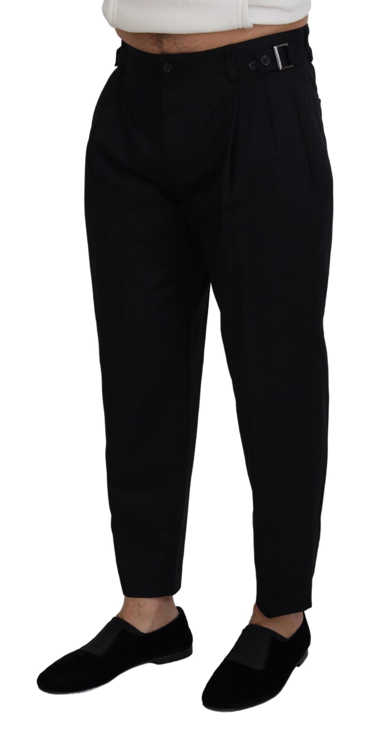 Dolce & Gabbana Black Cotton Chino Formal Men's Pants