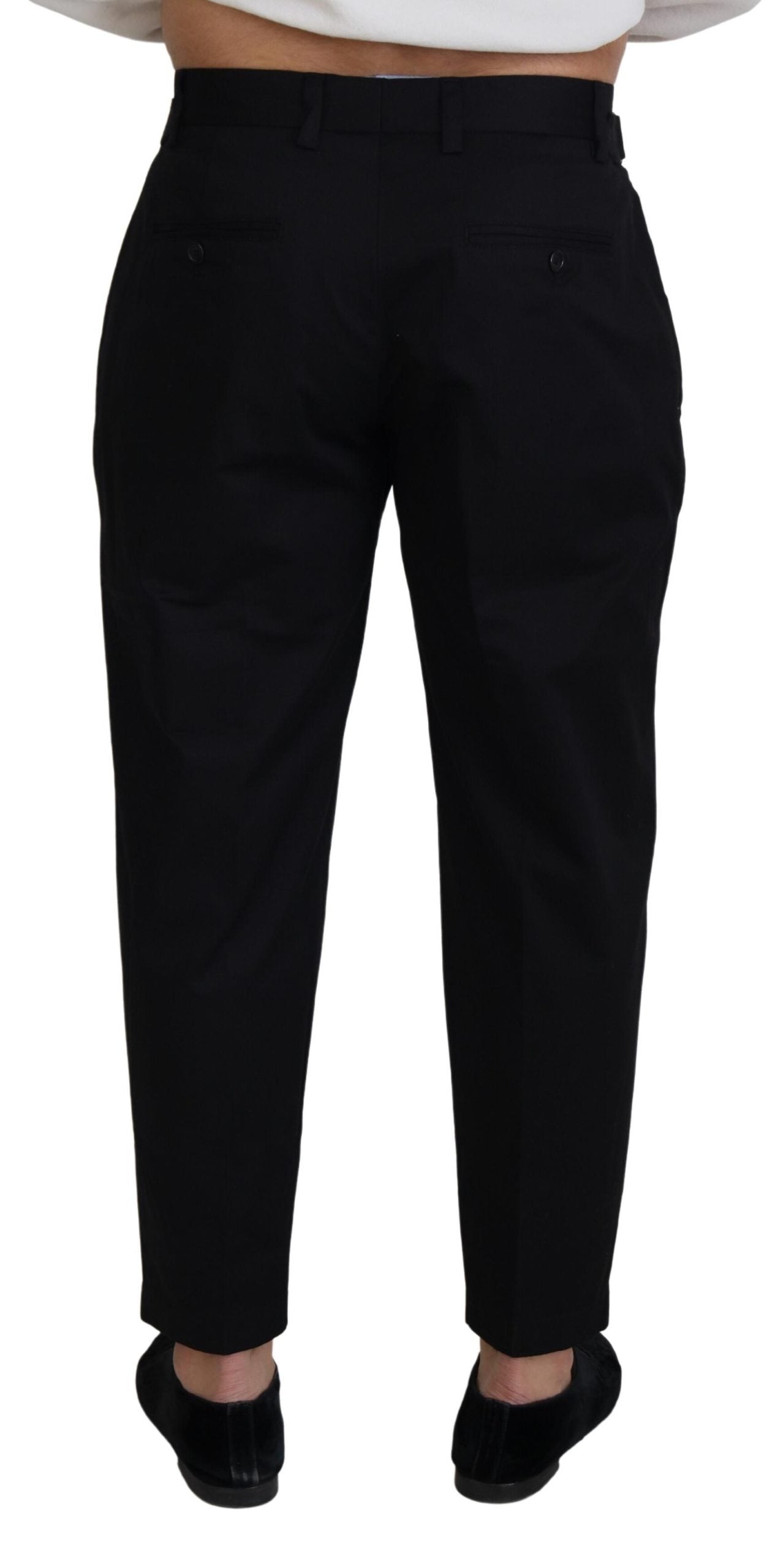 Dolce & Gabbana Black Cotton Chino Formal Men's Pants