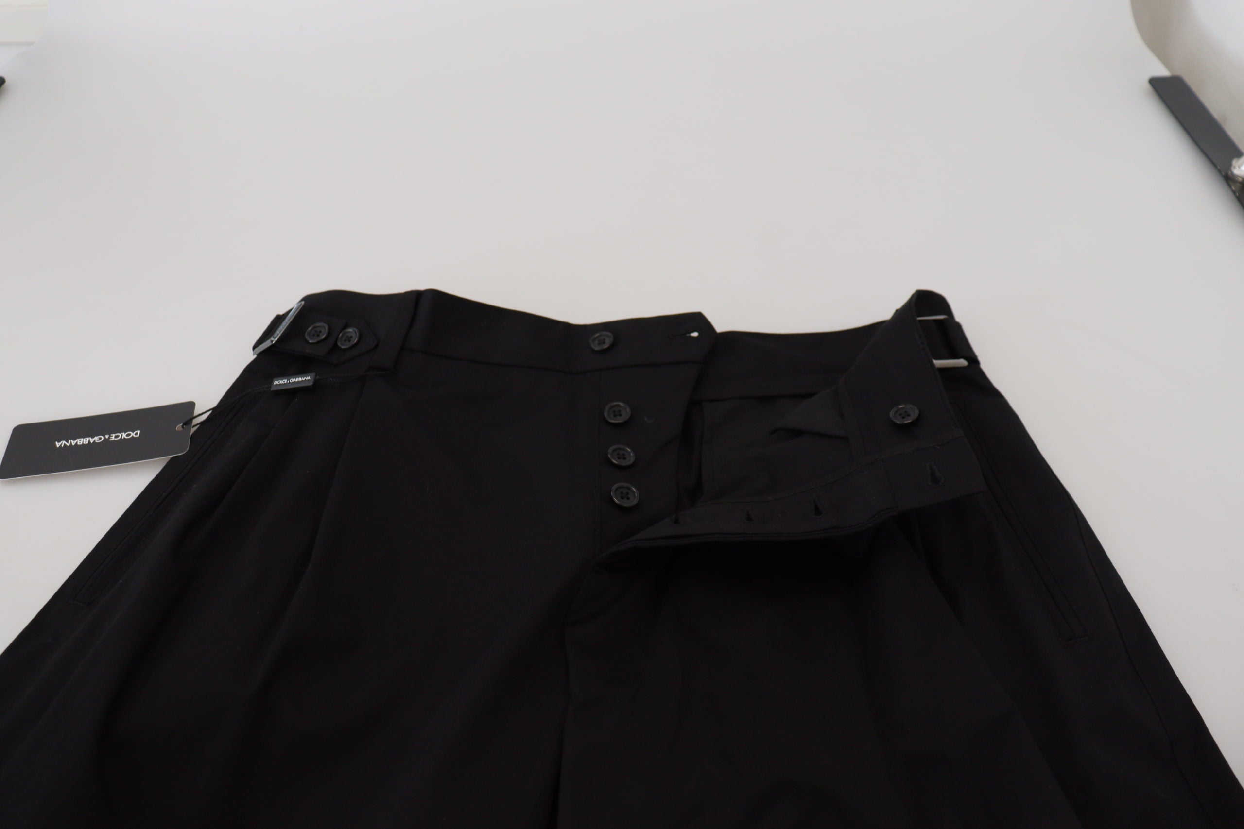 Dolce & Gabbana Black Cotton Chino Formal Men's Pants