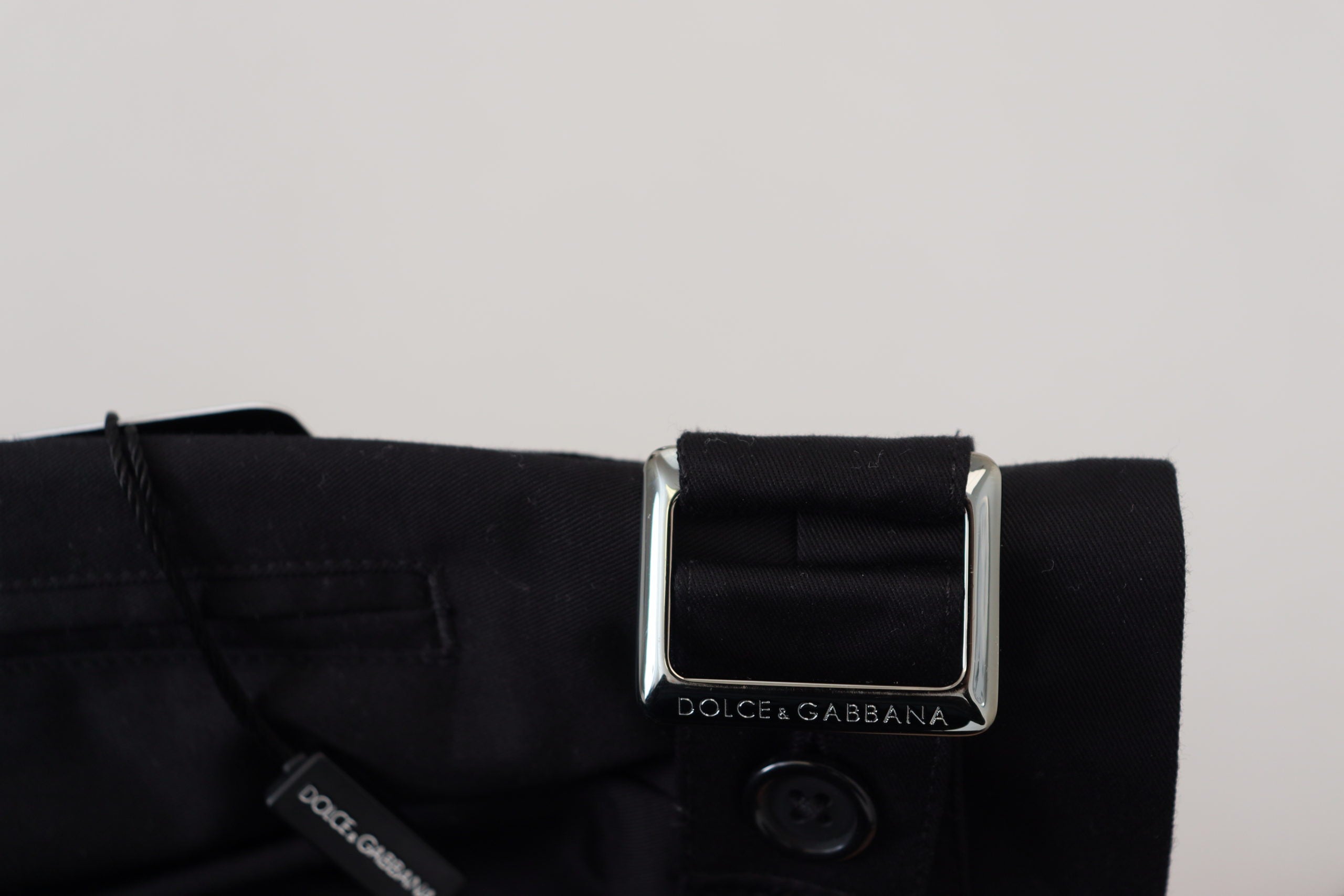 Dolce & Gabbana Black Cotton Chino Formal Men's Pants