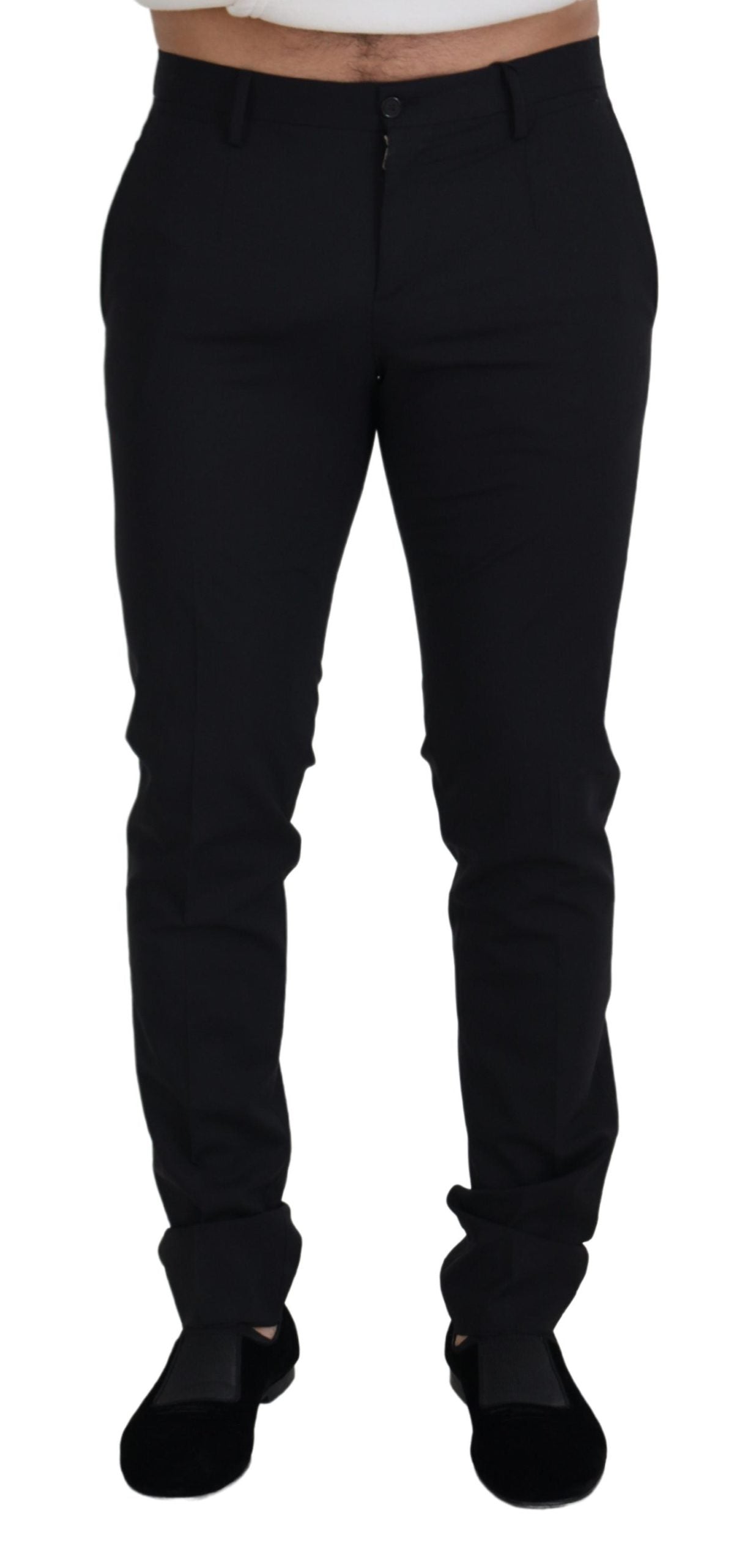 Dolce & Gabbana Elegant Black Wool Blend Men's Trousers