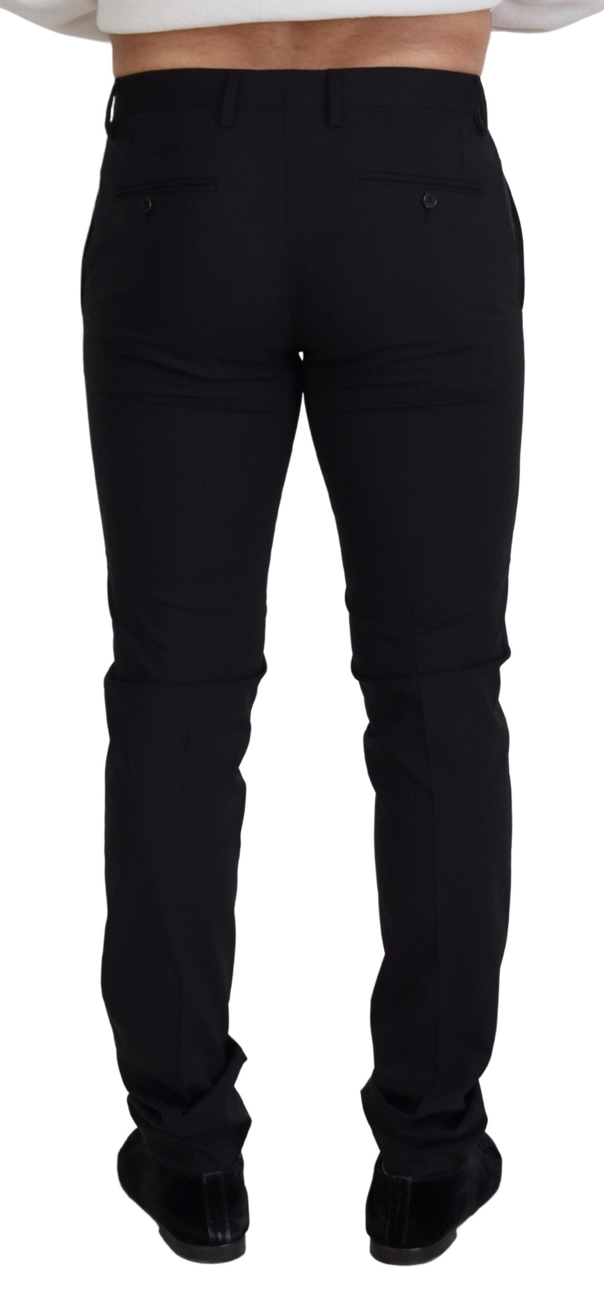 Dolce & Gabbana Black Wool Chino Formal Men's Pants