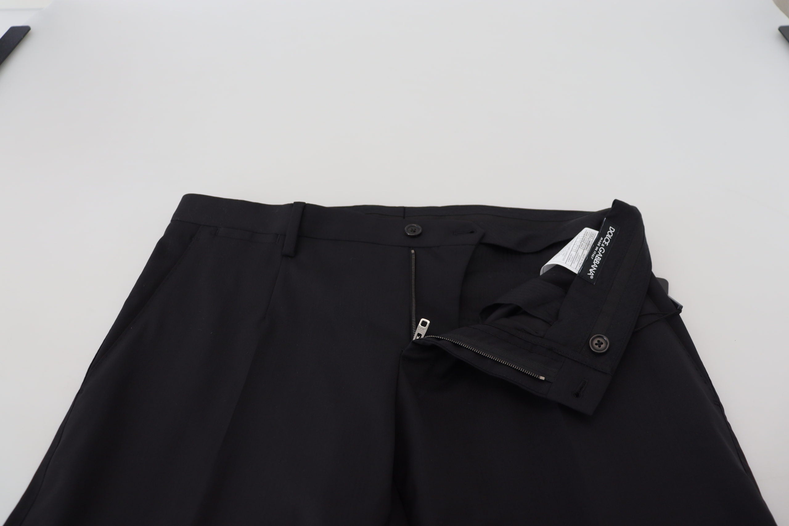 Dolce & Gabbana Black Wool Chino Formal Men's Pants