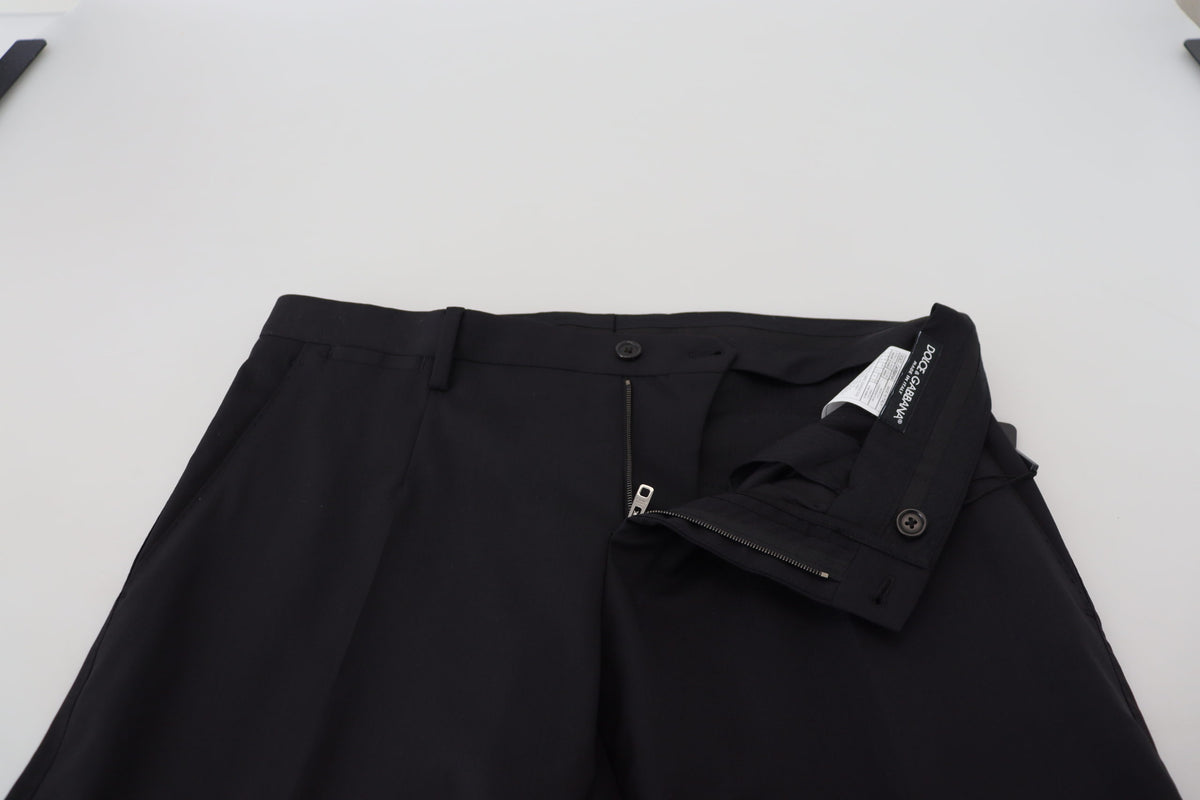 Dolce & Gabbana Black Wool Chino Formal Men's Pants